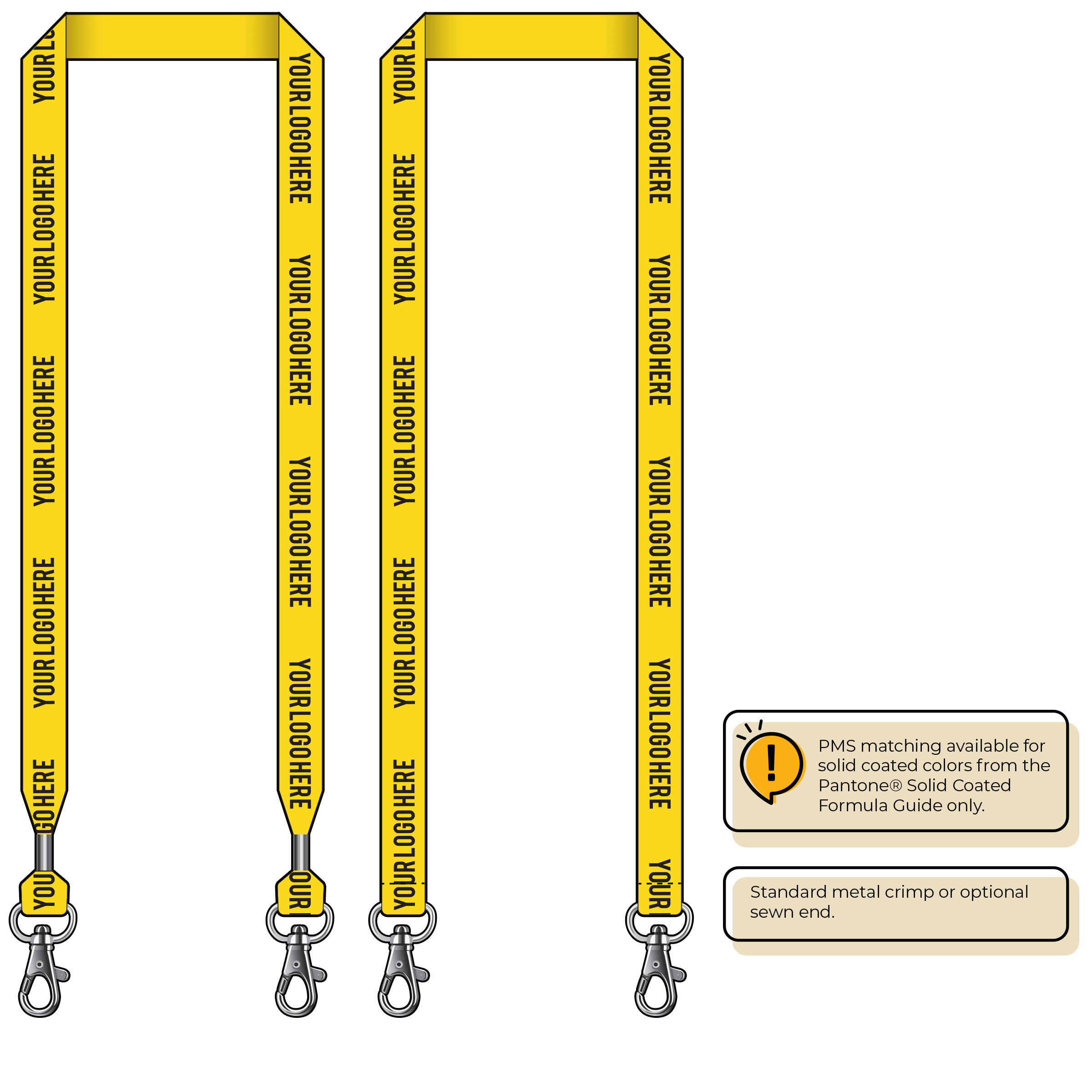 BH0013 | 3/4" MicroWeave Silkscreen Lanyards :: DOUBLE ENDED