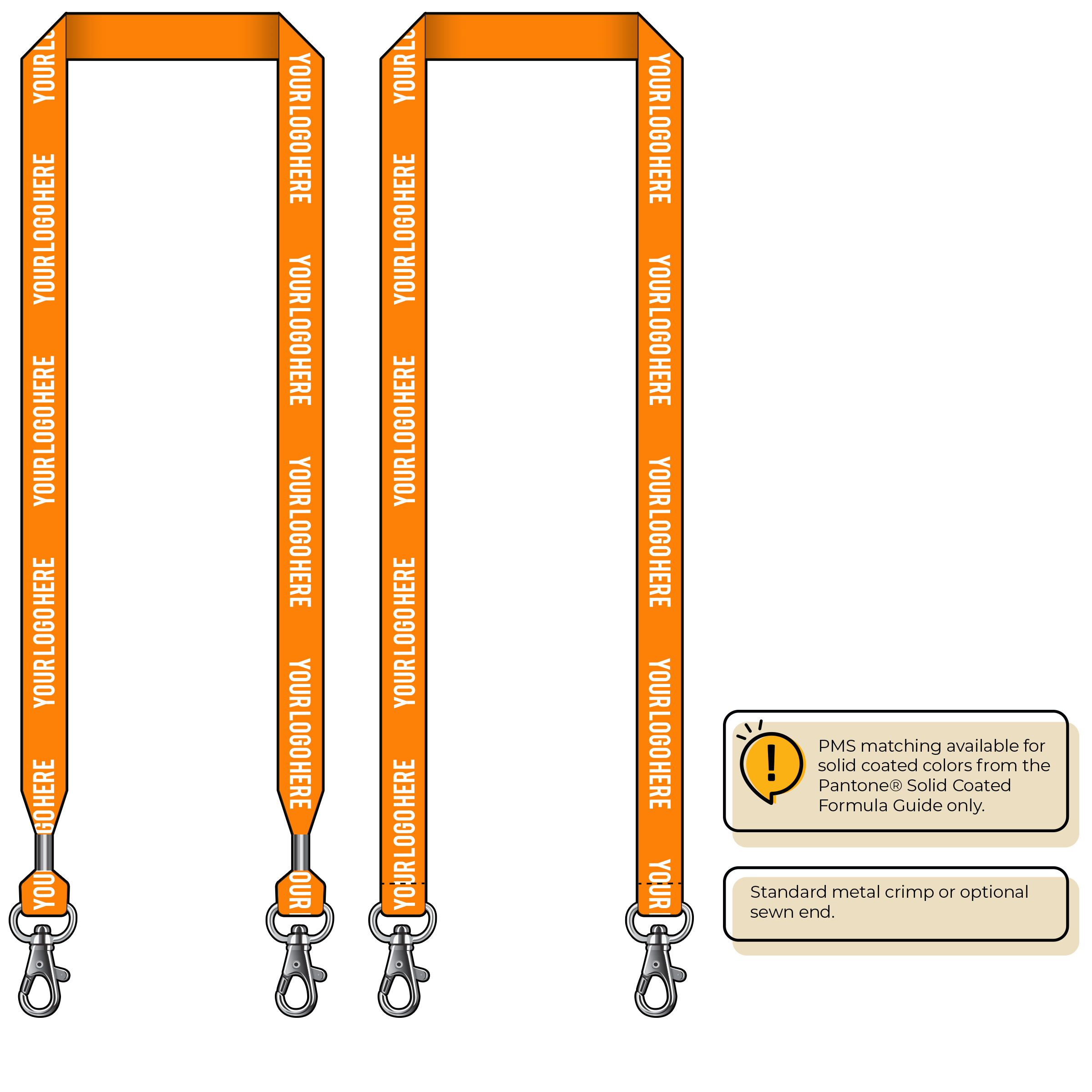 BH0013 | 3/4" MicroWeave Silkscreen Lanyards :: DOUBLE ENDED