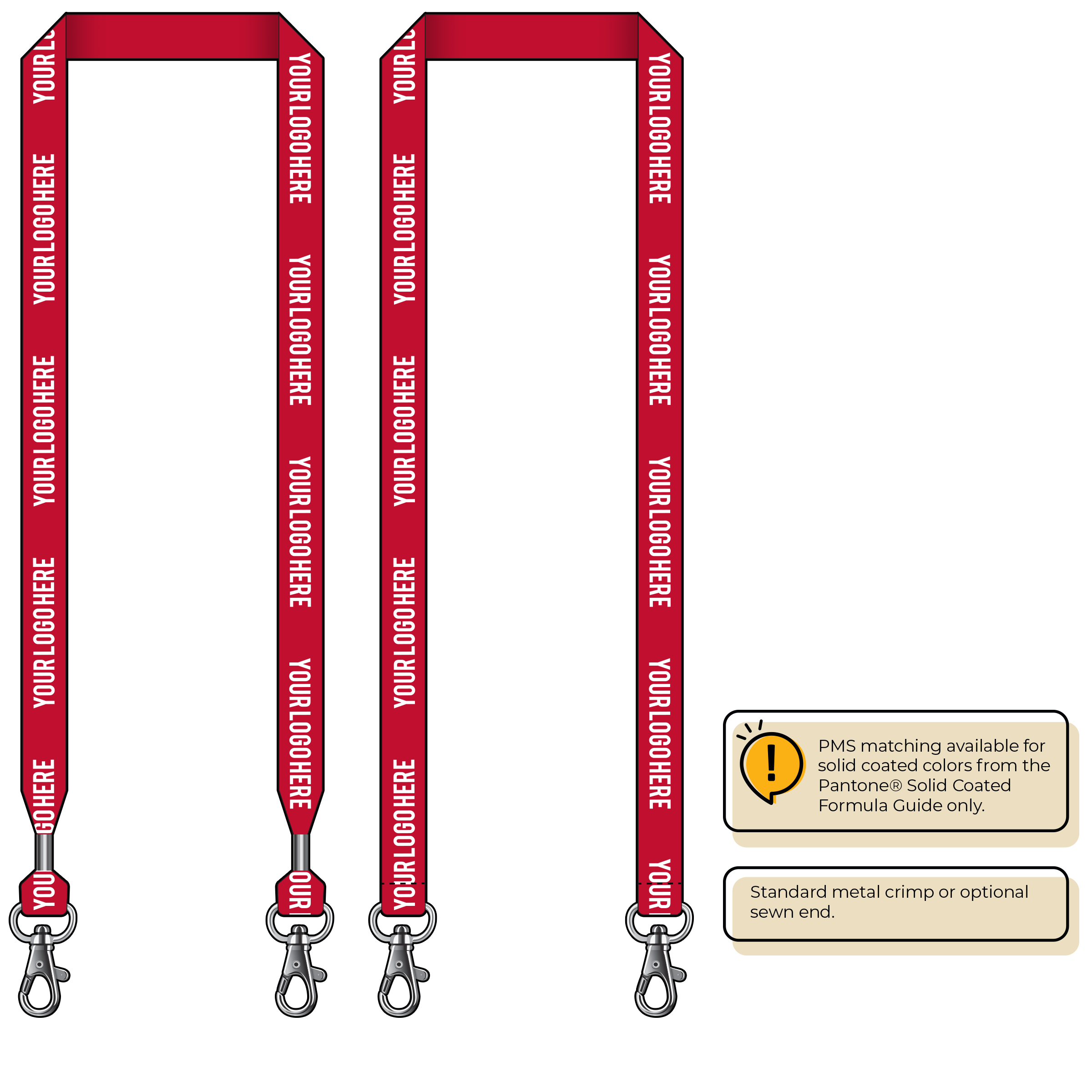 BH0013 | 3/4" MicroWeave Silkscreen Lanyards :: DOUBLE ENDED