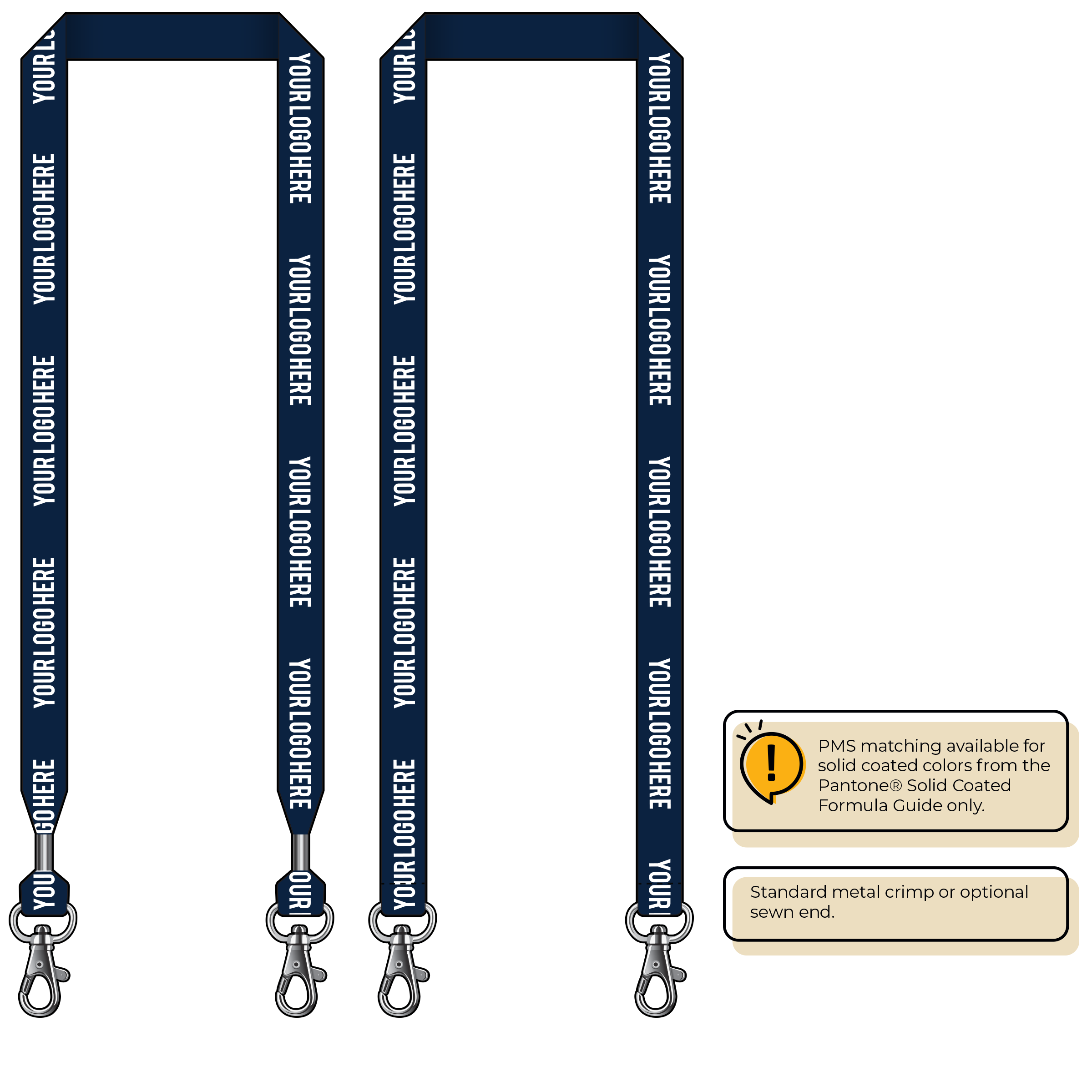 BH0013 | 3/4" MicroWeave Silkscreen Lanyards :: DOUBLE ENDED