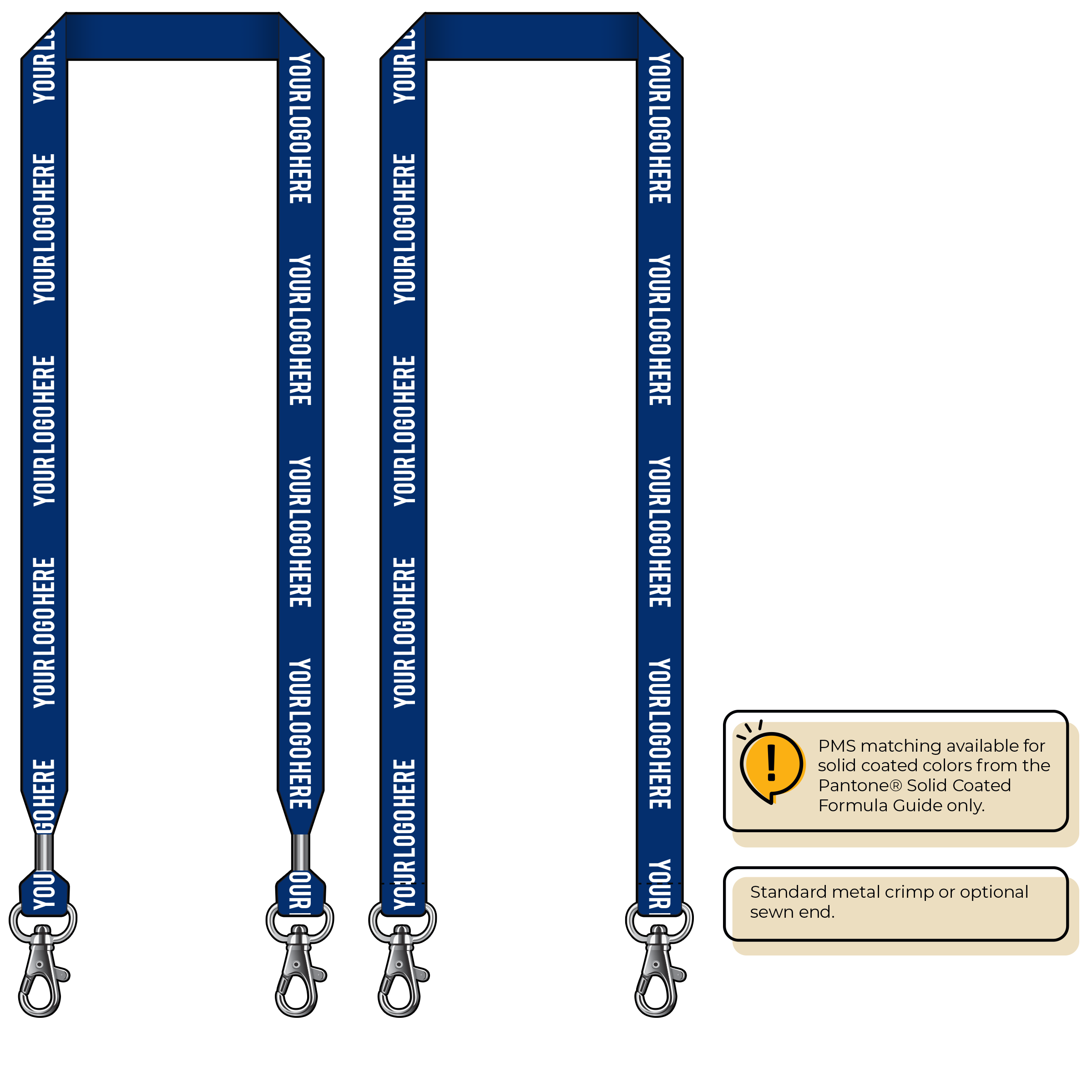 BH0013 | 3/4" MicroWeave Silkscreen Lanyards :: DOUBLE ENDED