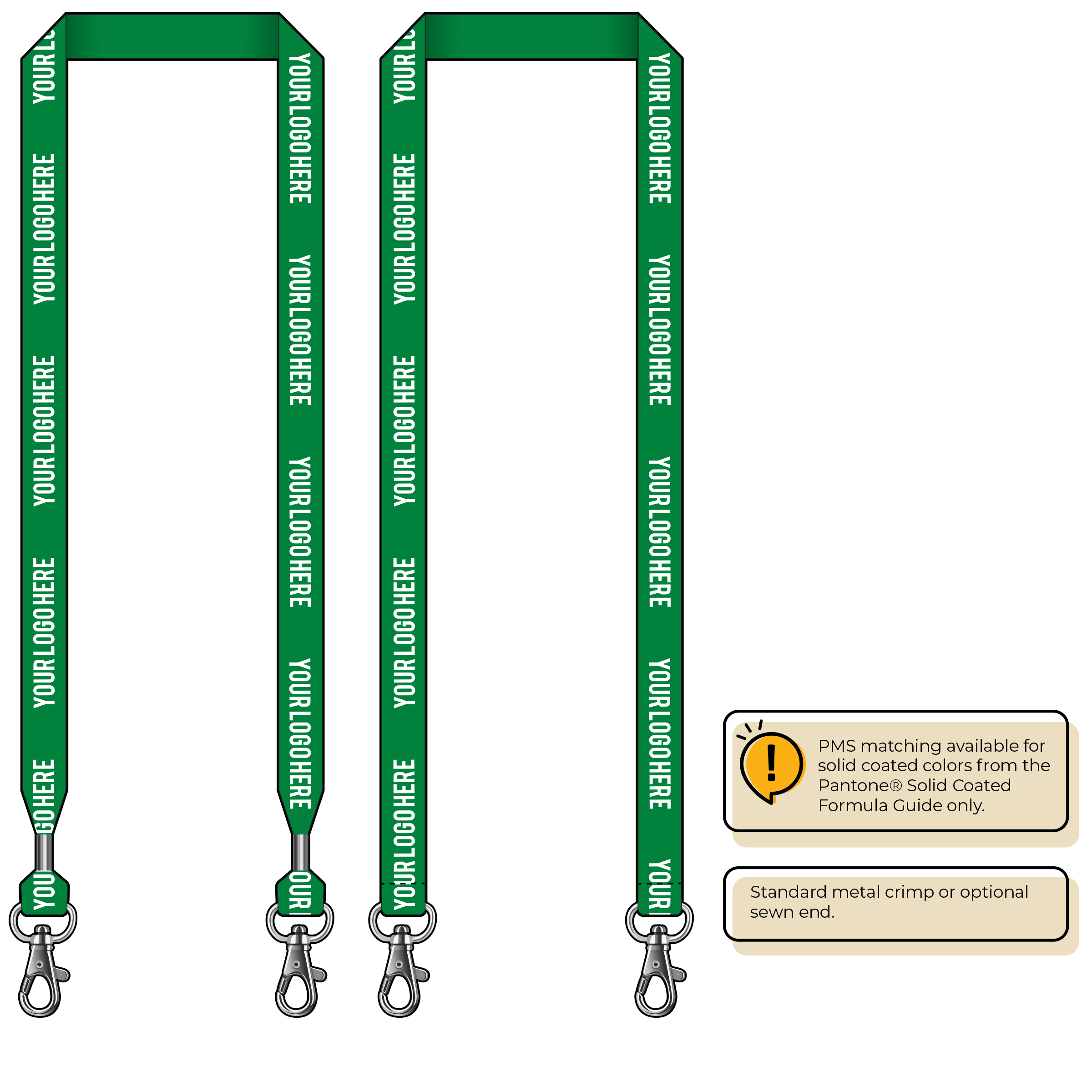 BH0013 | 3/4" MicroWeave Silkscreen Lanyards :: DOUBLE ENDED