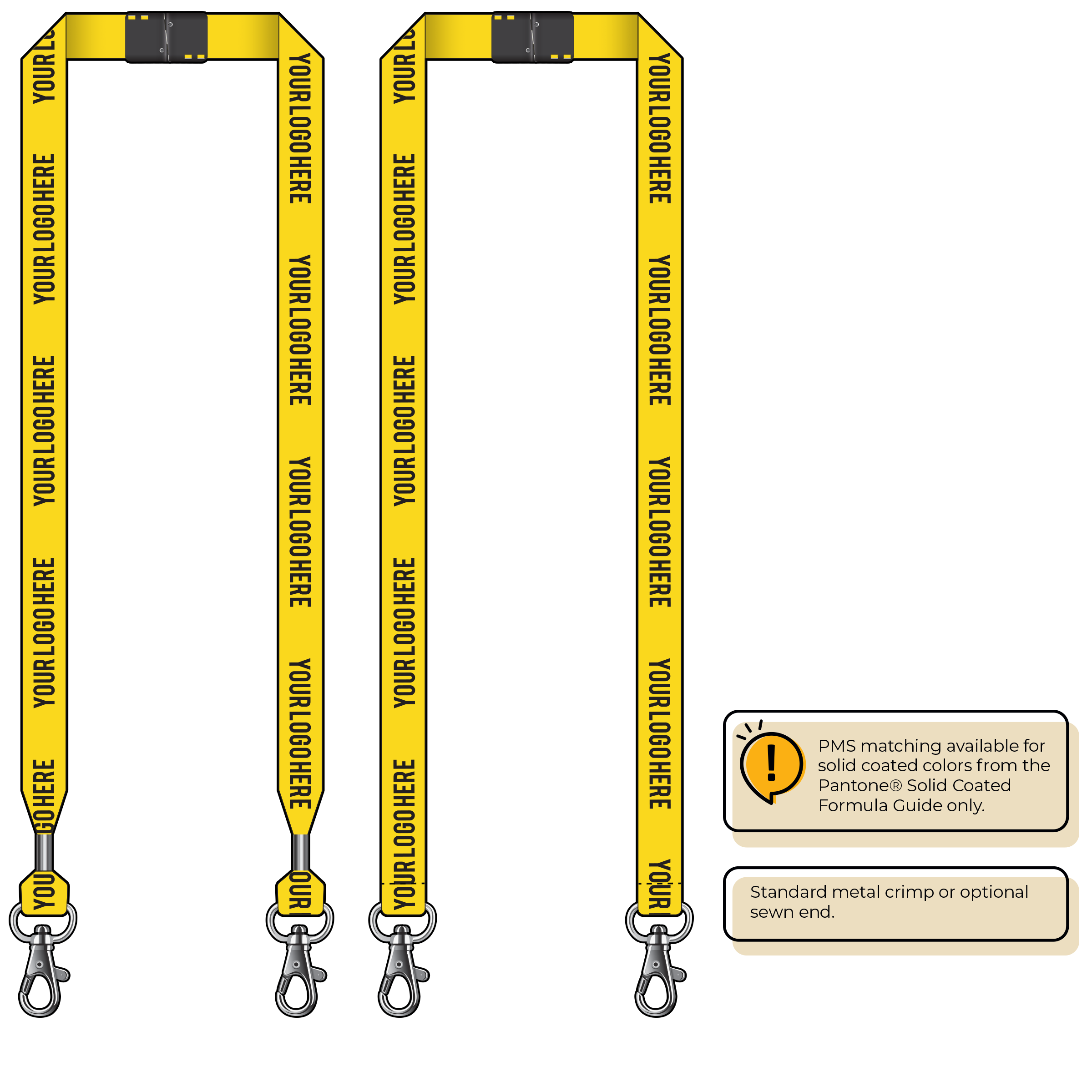 BH0013 | 3/4" MicroWeave Silkscreen Lanyards :: DOUBLE ENDED