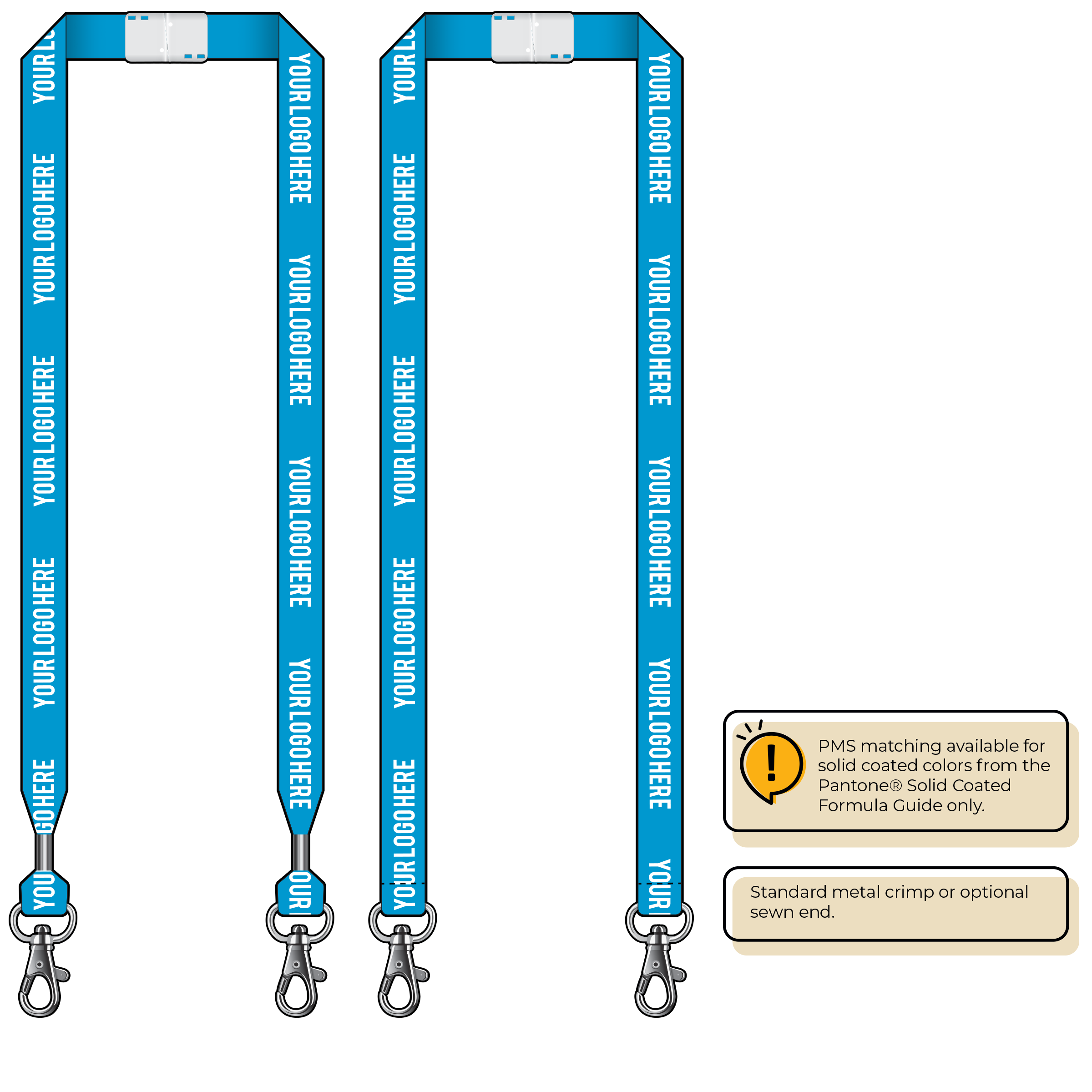BHN013 | 3/4" Neon MicroWeave Silkscreen Lanyards :: DOUBLE ENDED