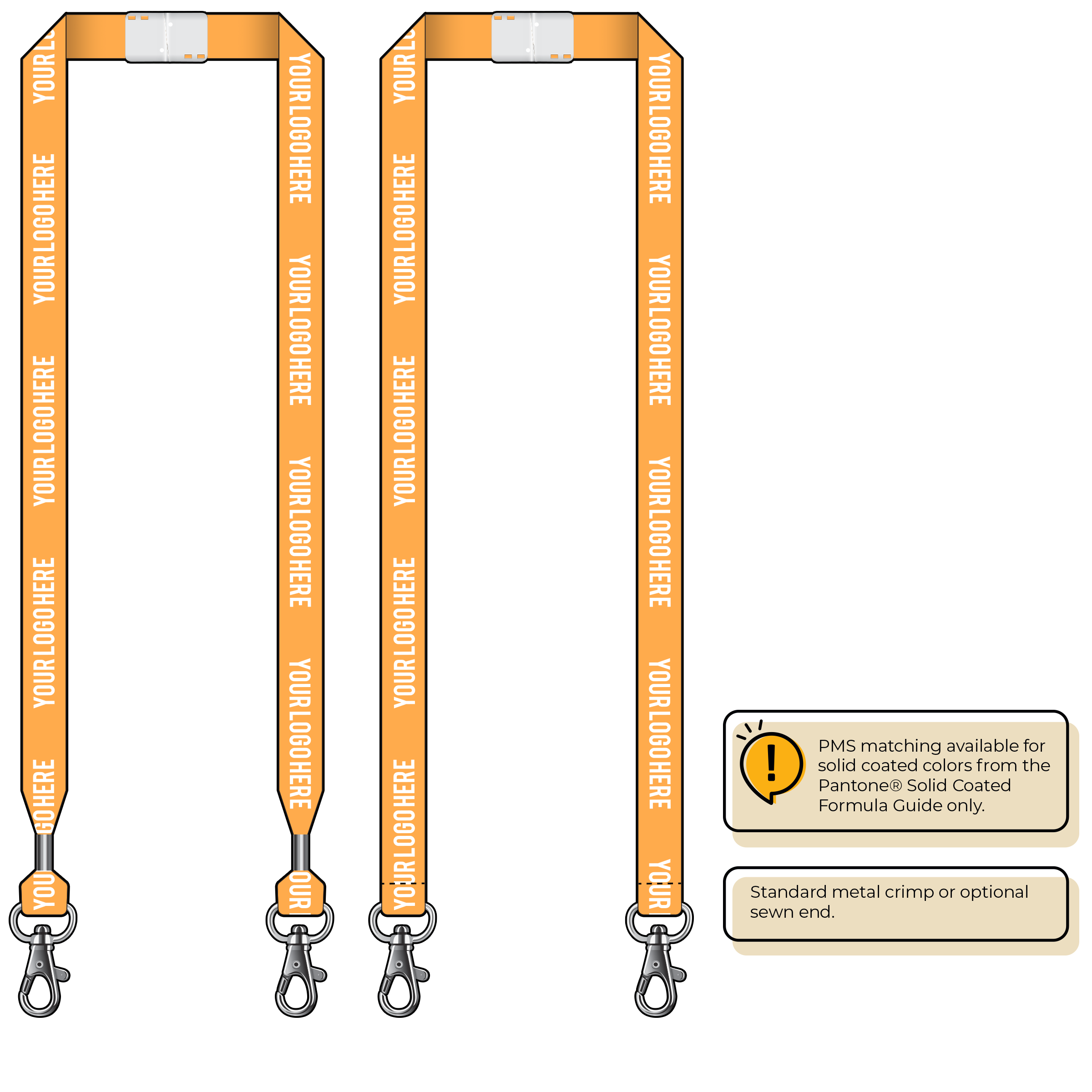 BHN013 | 3/4" Neon MicroWeave Silkscreen Lanyards :: DOUBLE ENDED