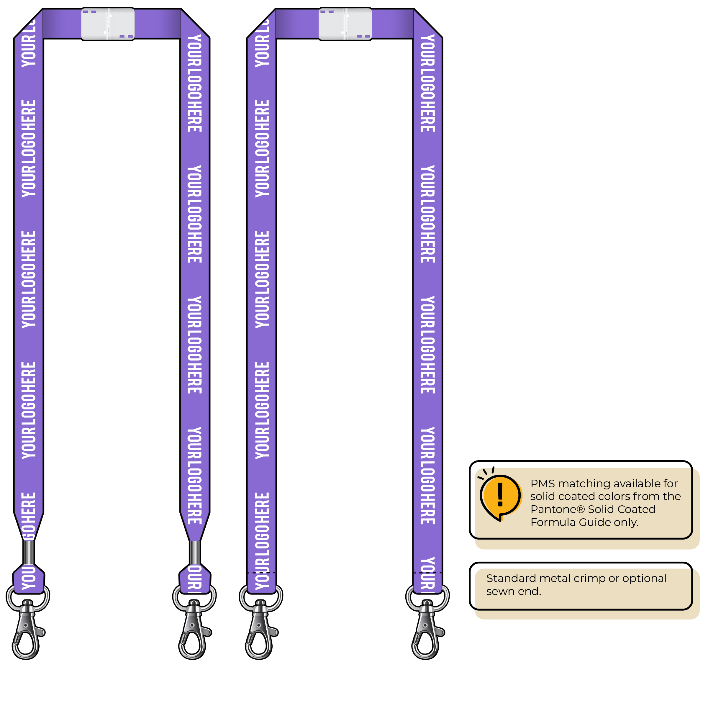 BHN013 | 3/4" Neon MicroWeave Silkscreen Lanyards :: DOUBLE ENDED