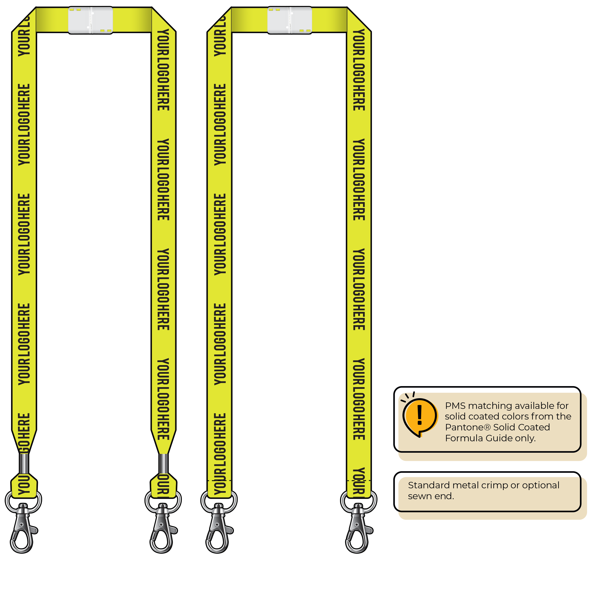 BHN013 | 3/4" Neon MicroWeave Silkscreen Lanyards :: DOUBLE ENDED