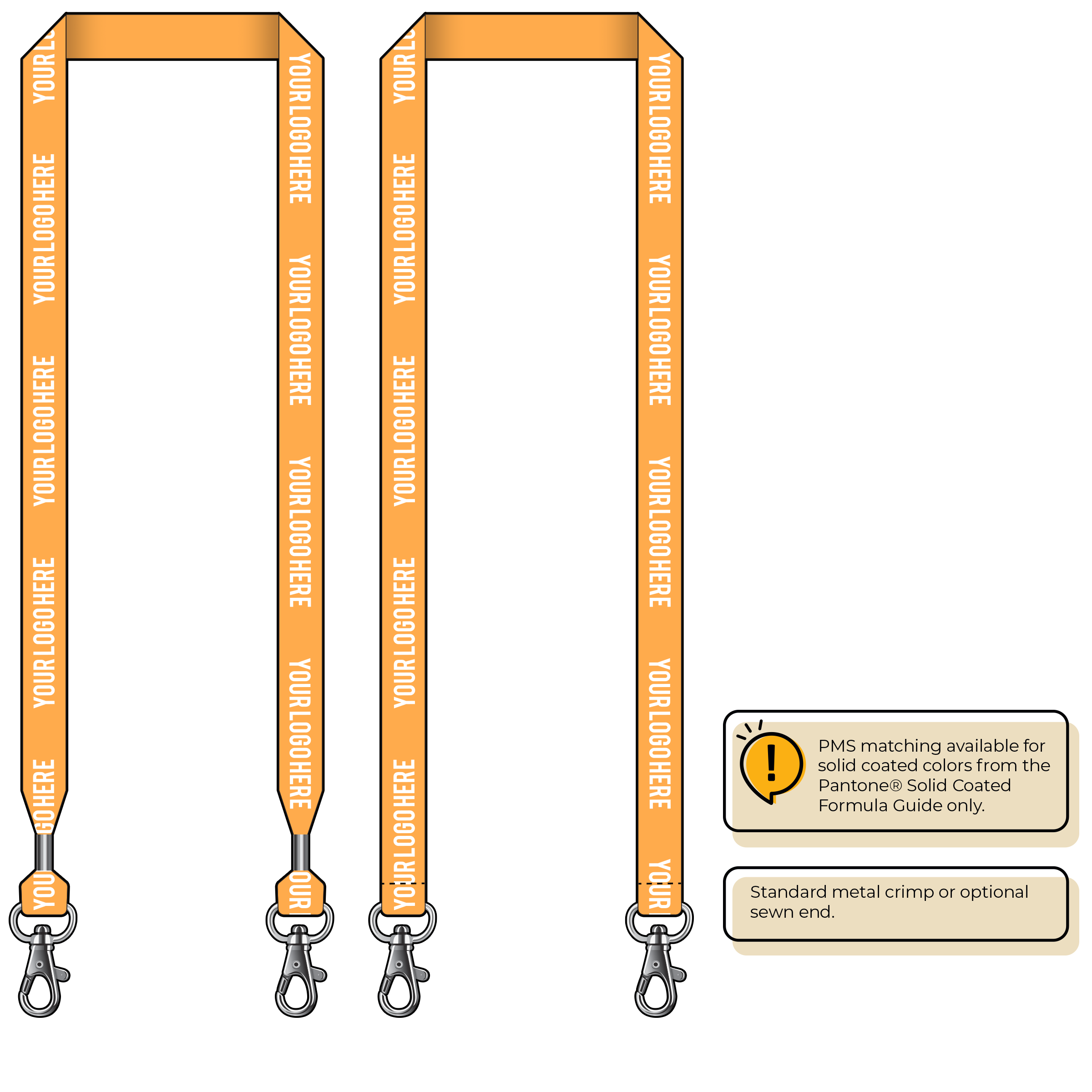 BHN013 | 3/4" Neon MicroWeave Silkscreen Lanyards :: DOUBLE ENDED