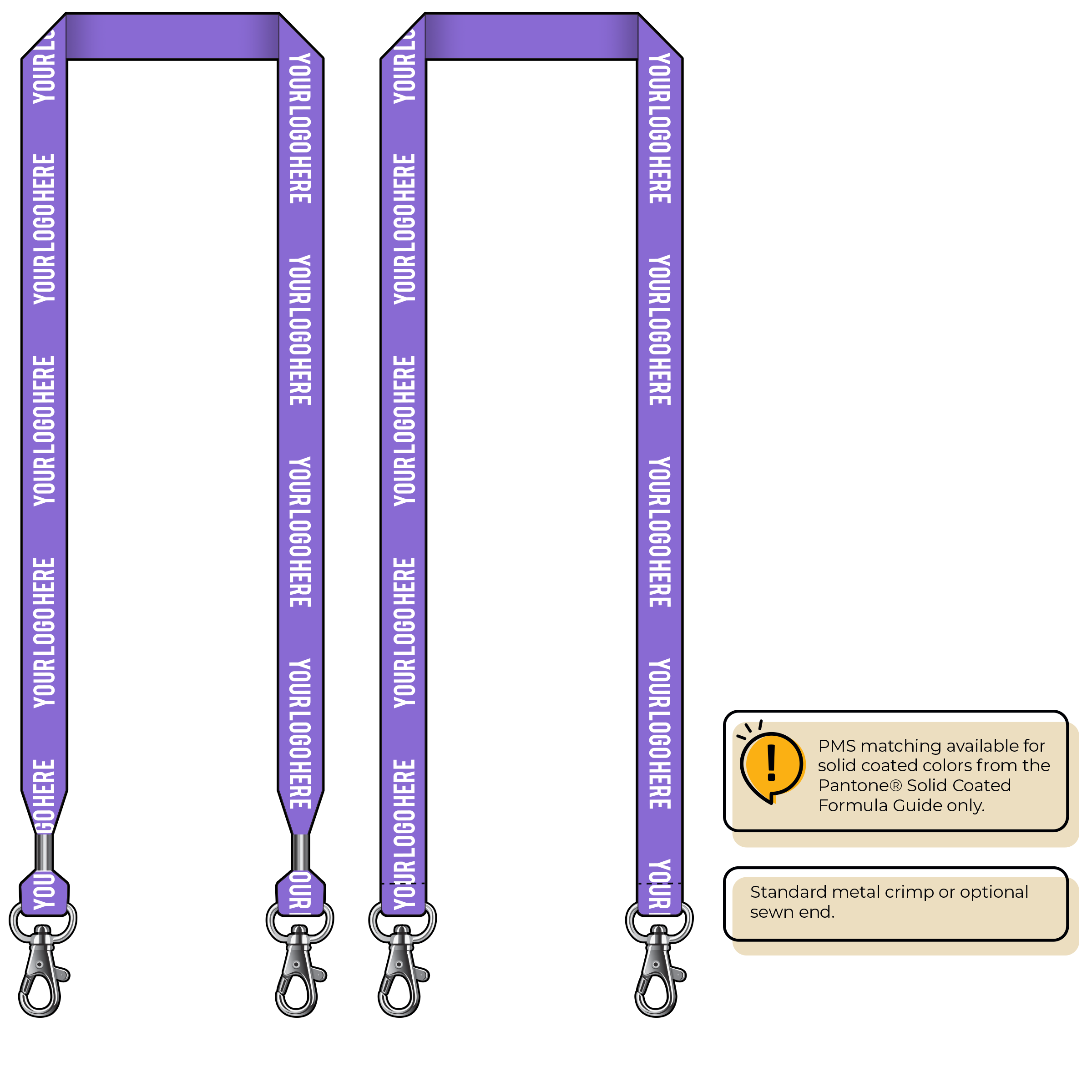 BHN013 | 3/4" Neon MicroWeave Silkscreen Lanyards :: DOUBLE ENDED