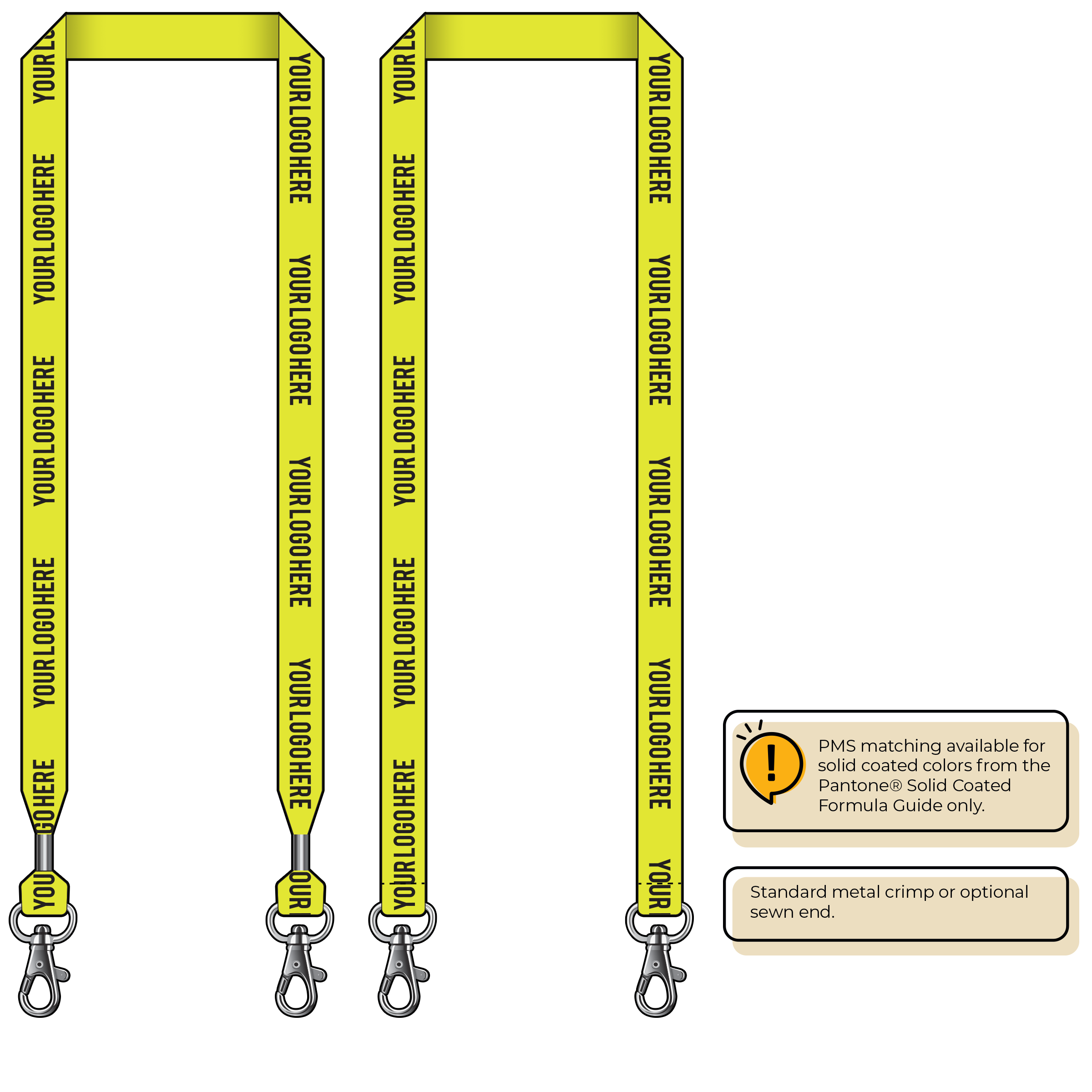 BHN013 | 3/4" Neon MicroWeave Silkscreen Lanyards :: DOUBLE ENDED