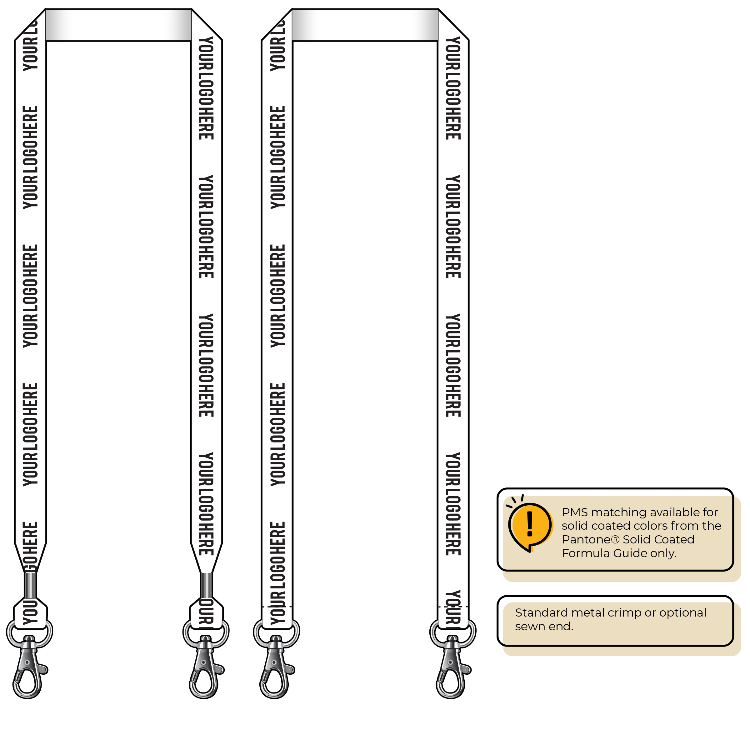 BH0013 | 3/4" MicroWeave Silkscreen Lanyards :: DOUBLE ENDED
