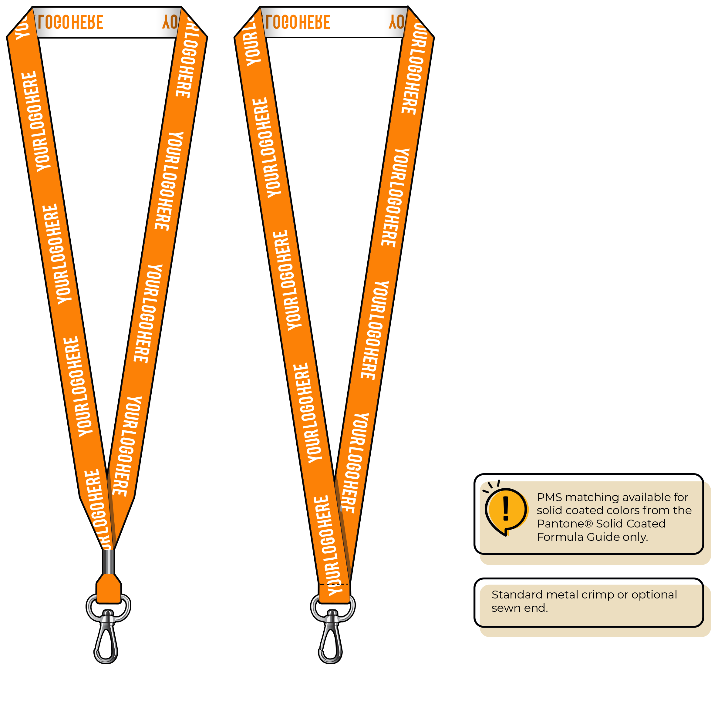 BH0023 | 3/4" Woven Lanyards :: NON-STANDARD END ATTACHMENTS