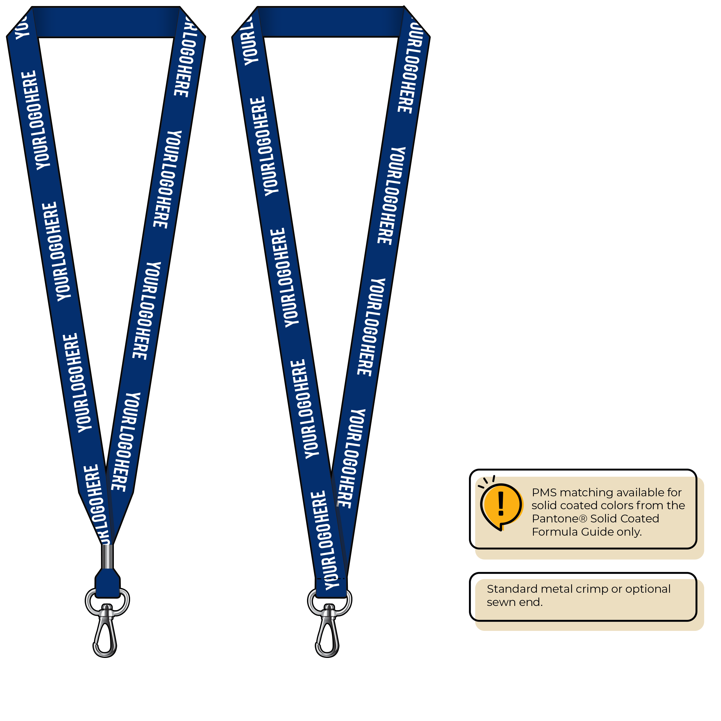 BH0013 | 3/4" MicroWeave Silkscreen Lanyards :: NON-STANDARD END ATTACHMENTS