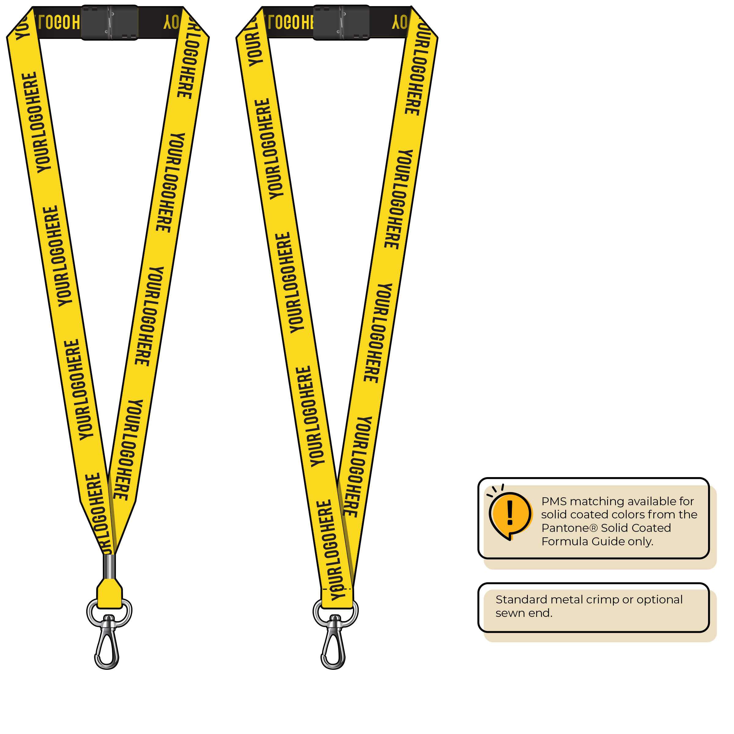 BH0023 | 3/4" Woven Lanyards :: NON-STANDARD END ATTACHMENTS