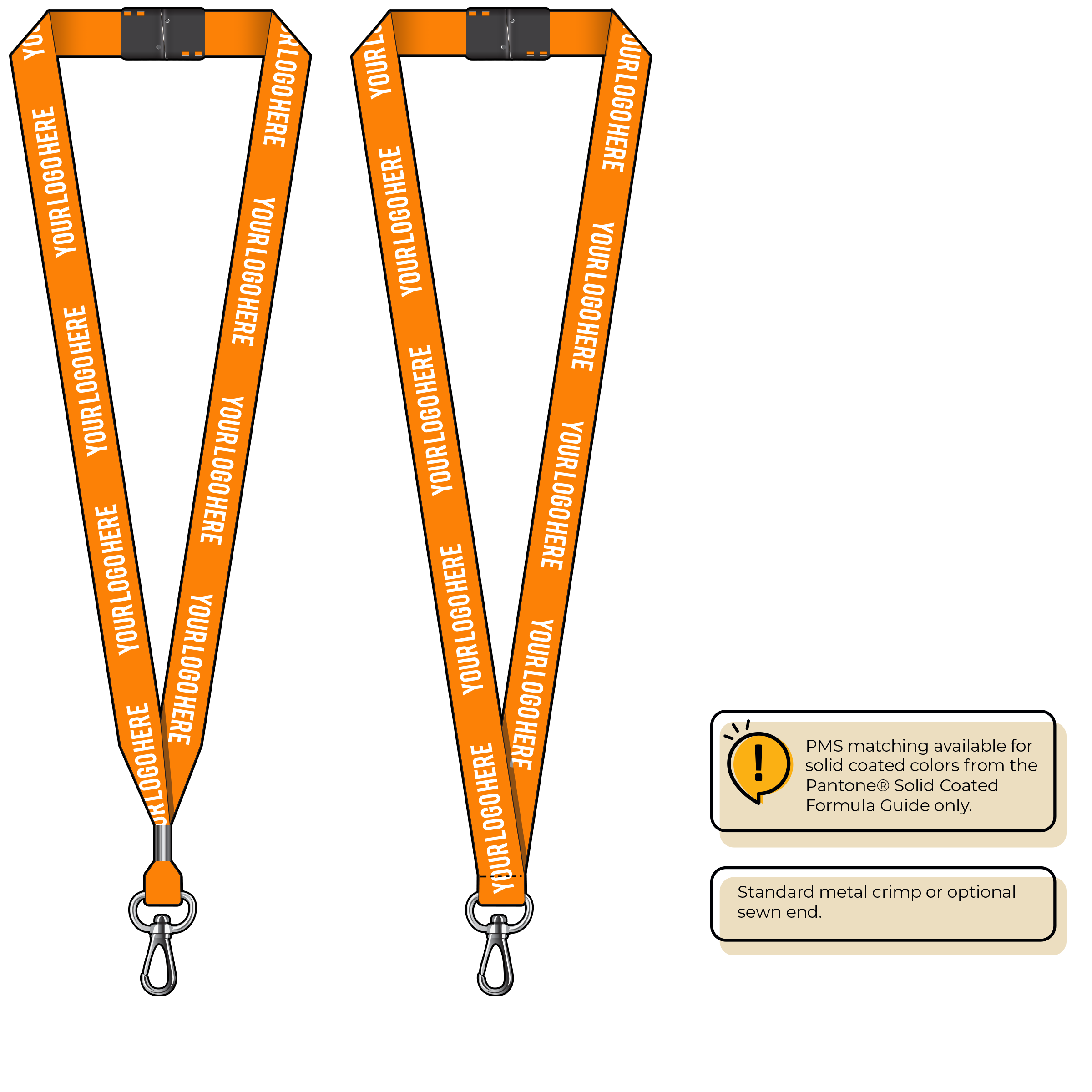 BH0013 | 3/4" MicroWeave Silkscreen Lanyards :: NON-STANDARD END ATTACHMENTS