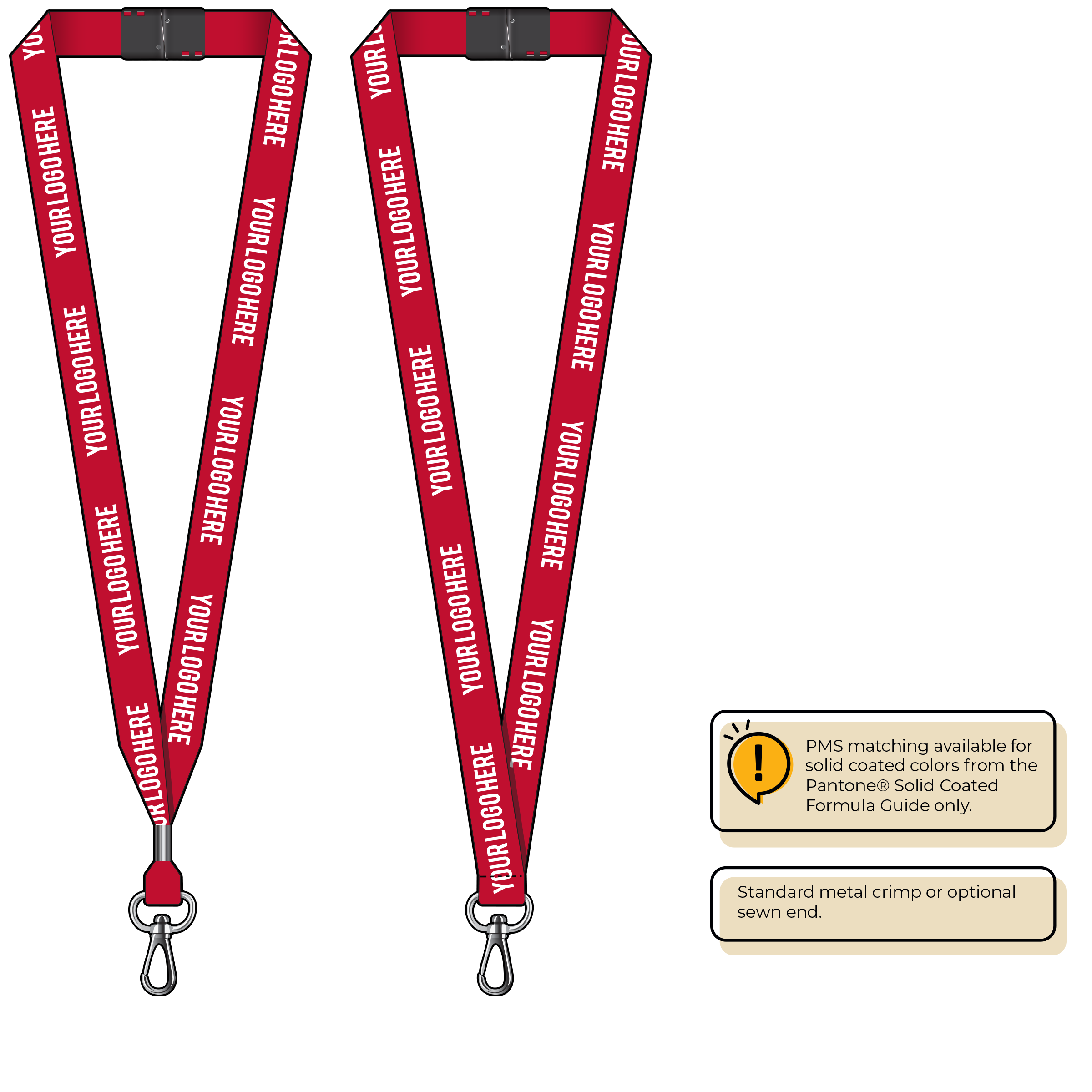 BH0013 | 3/4" MicroWeave Silkscreen Lanyards :: NON-STANDARD END ATTACHMENTS