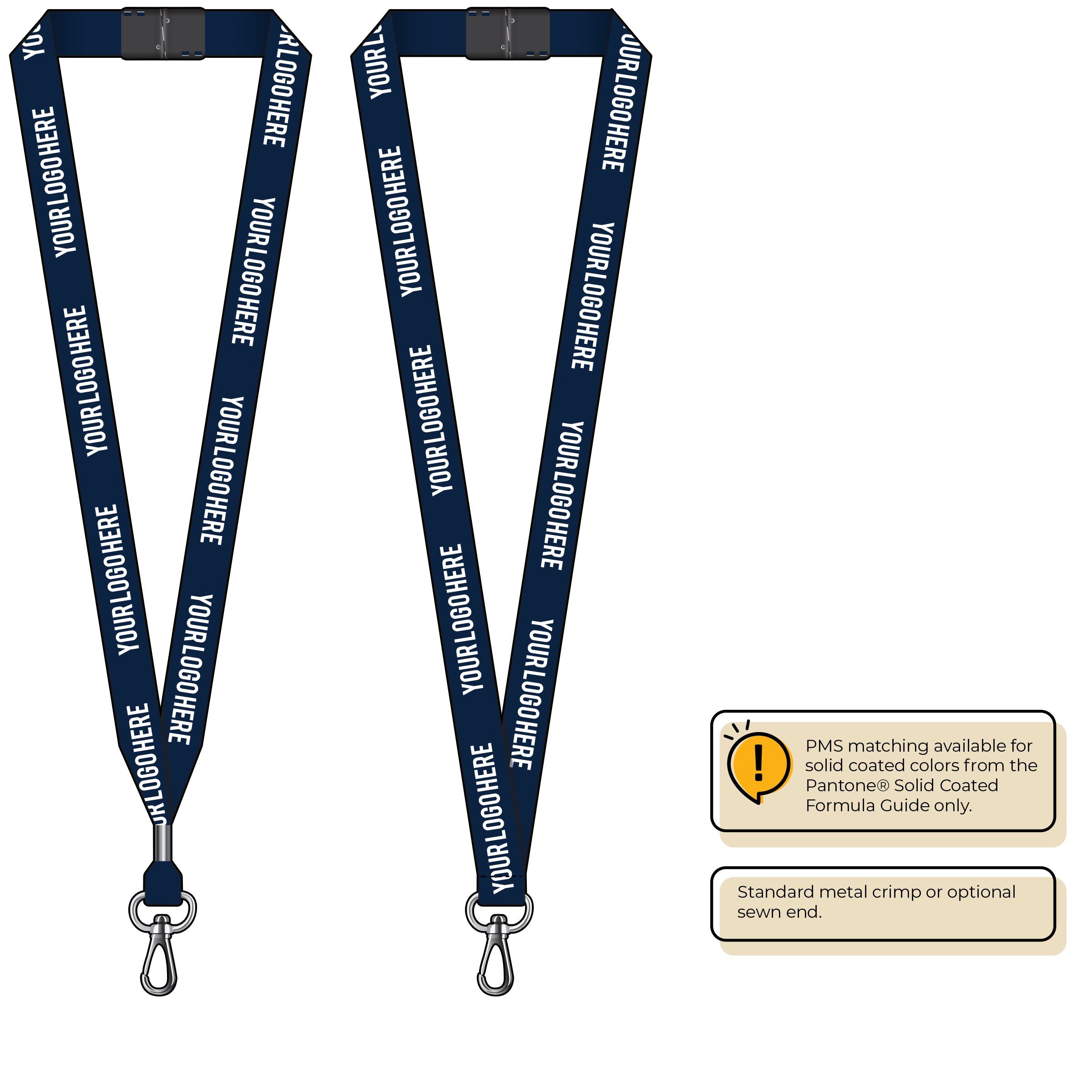 BH0013 | 3/4" MicroWeave Silkscreen Lanyards :: NON-STANDARD END ATTACHMENTS