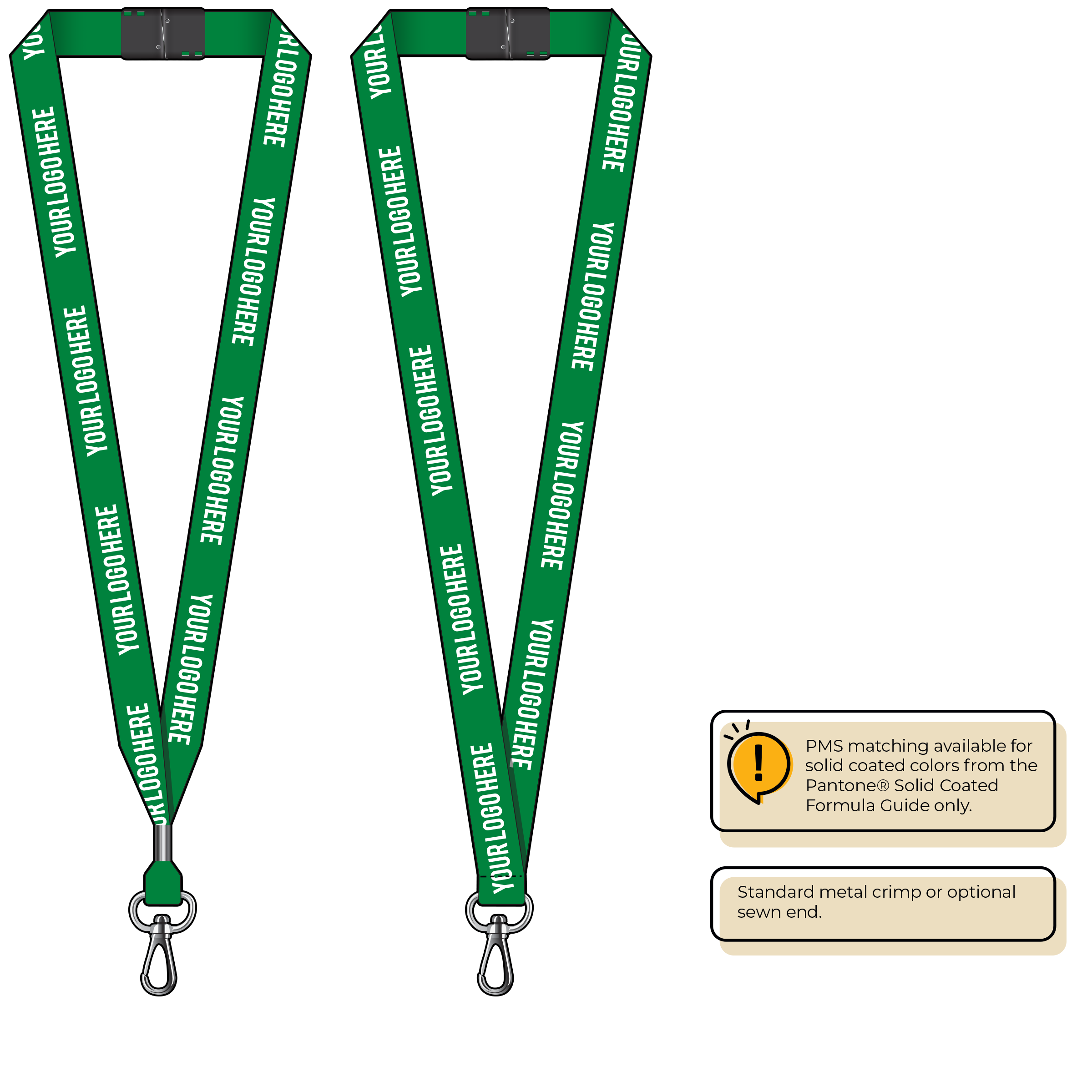 BH0013 | 3/4" MicroWeave Silkscreen Lanyards :: NON-STANDARD END ATTACHMENTS