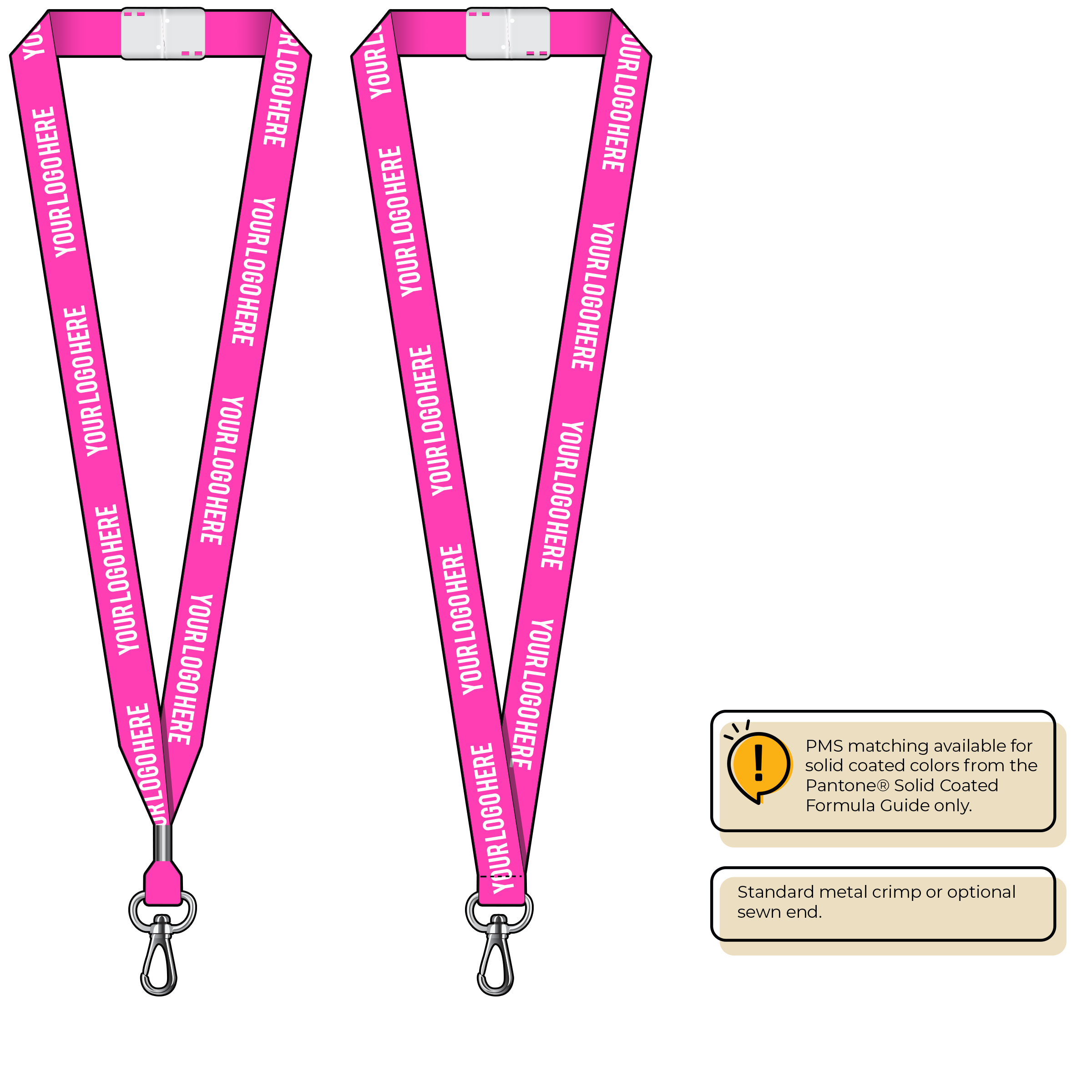 BHN013 | 3/4" Neon MicroWeave Silkscreen Lanyards :: NON-STANDARD END ATTACHMENTS