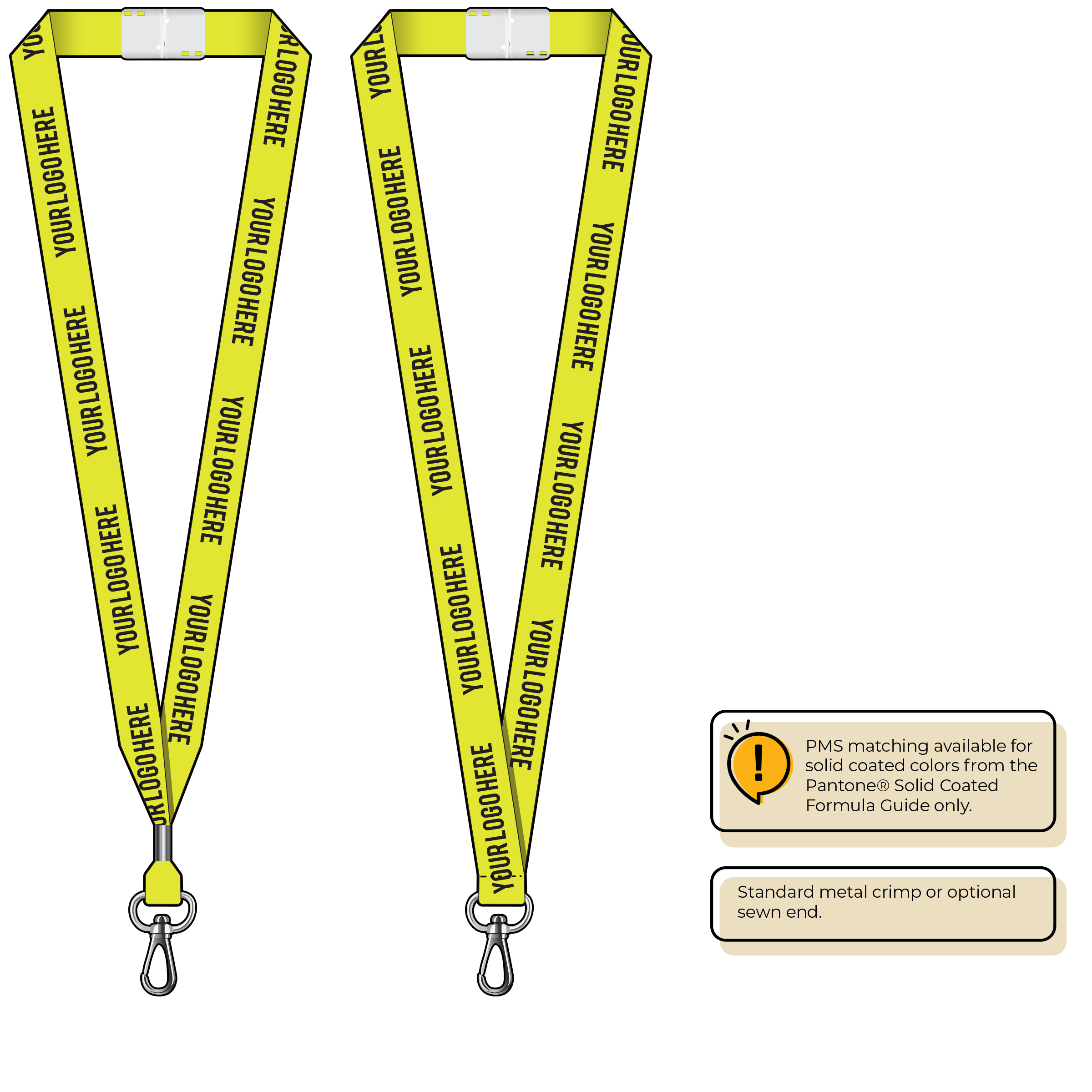 BHN013 | 3/4" Neon MicroWeave Silkscreen Lanyards :: NON-STANDARD END ATTACHMENTS