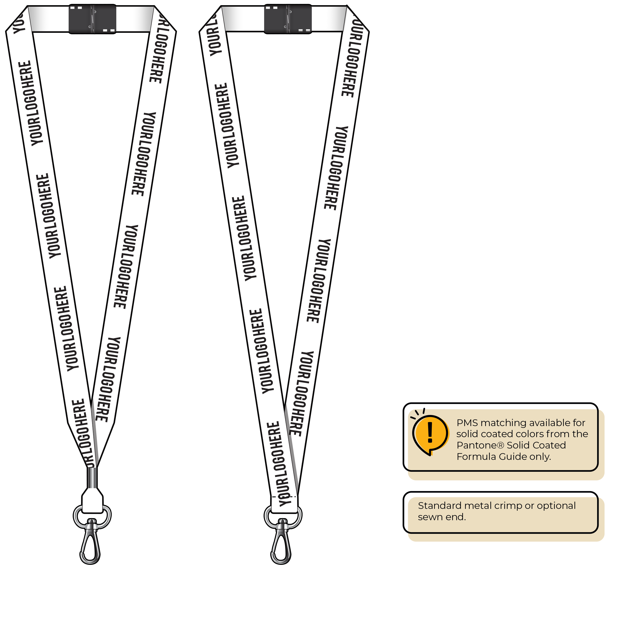 BH0013 | 3/4" MicroWeave Silkscreen Lanyards :: NON-STANDARD END ATTACHMENTS