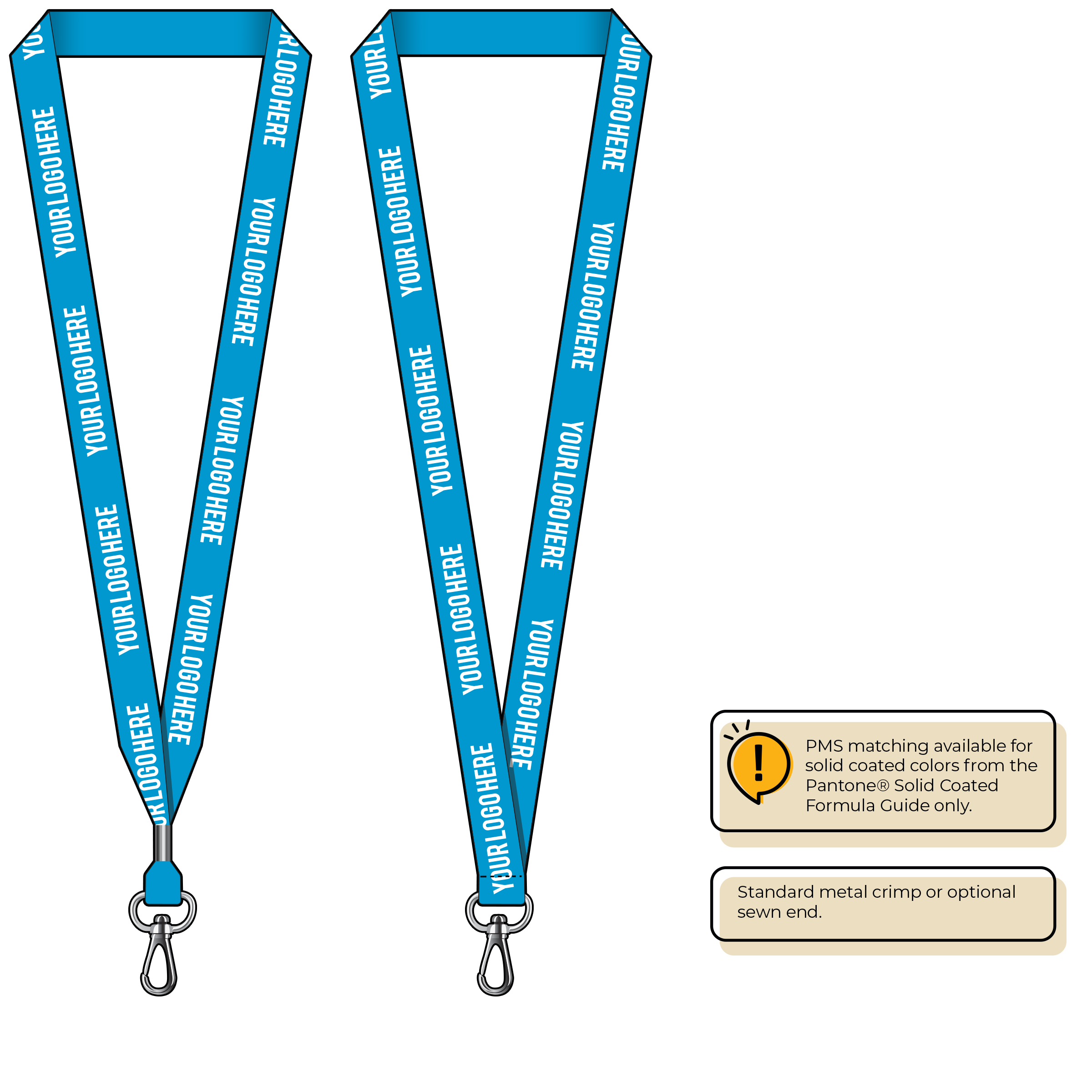 BHN013 | 3/4" Neon MicroWeave Silkscreen Lanyards :: NON-STANDARD END ATTACHMENTS