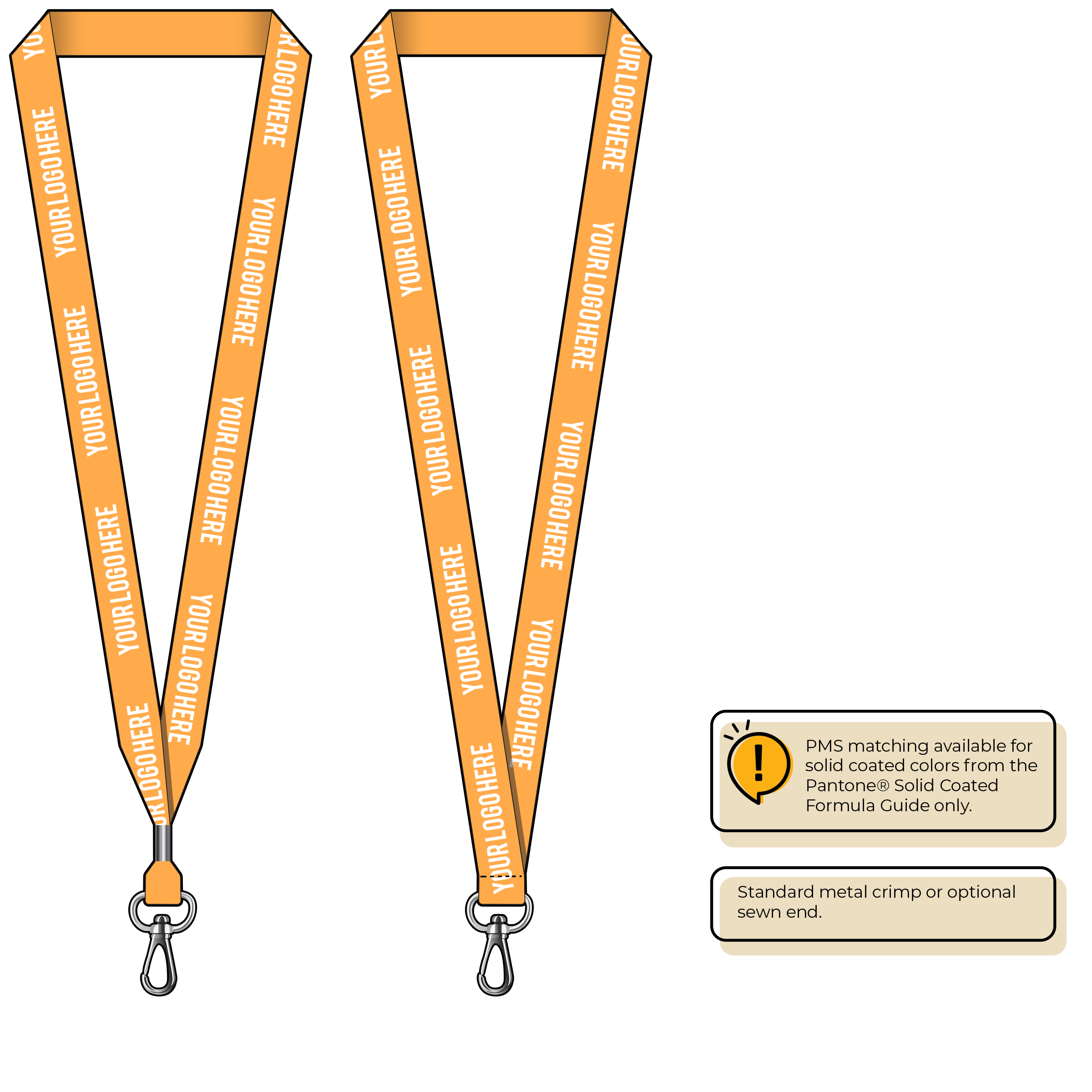 BHN013 | 3/4" Neon MicroWeave Silkscreen Lanyards :: NON-STANDARD END ATTACHMENTS