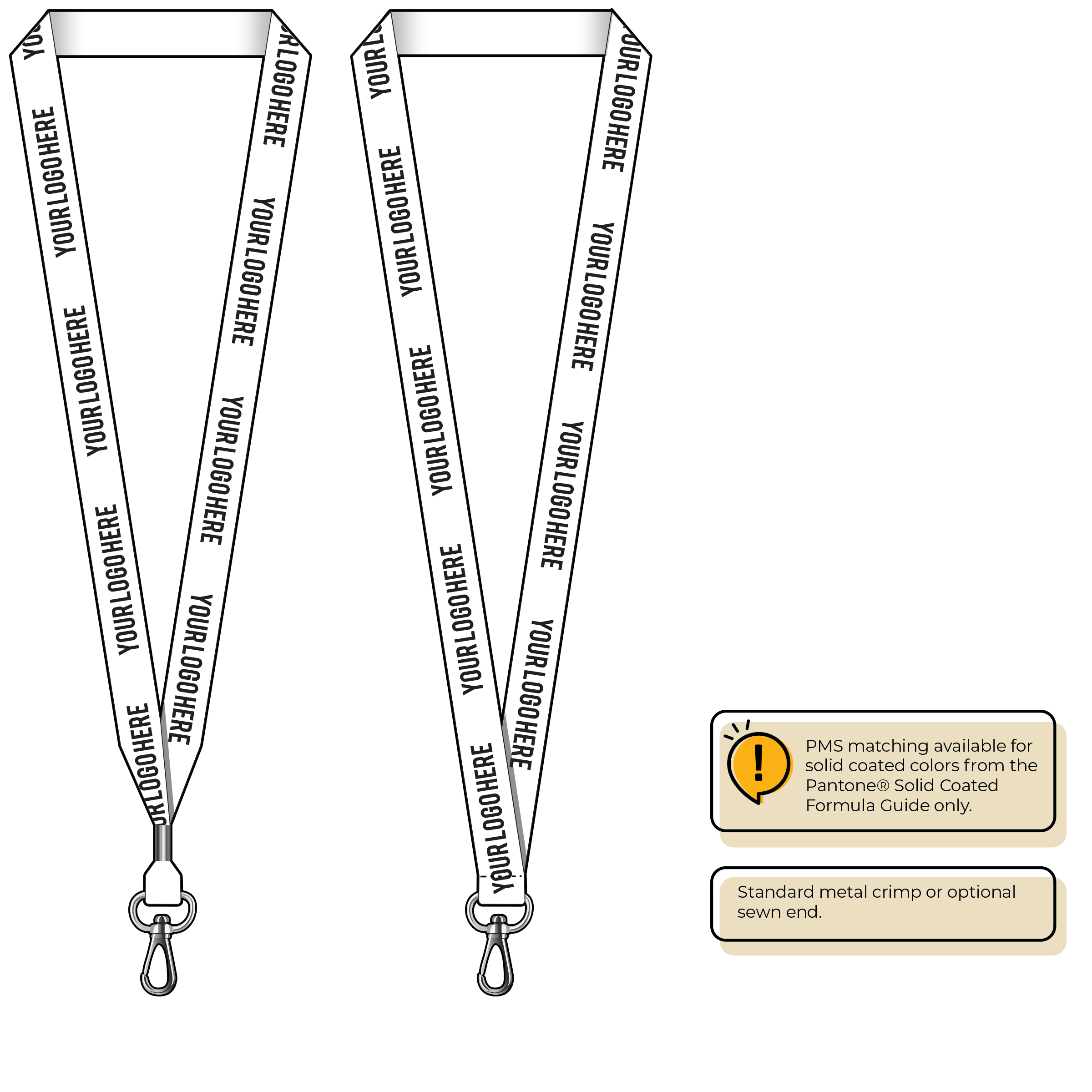 BH0013 | 3/4" MicroWeave Silkscreen Lanyards :: NON-STANDARD END ATTACHMENTS