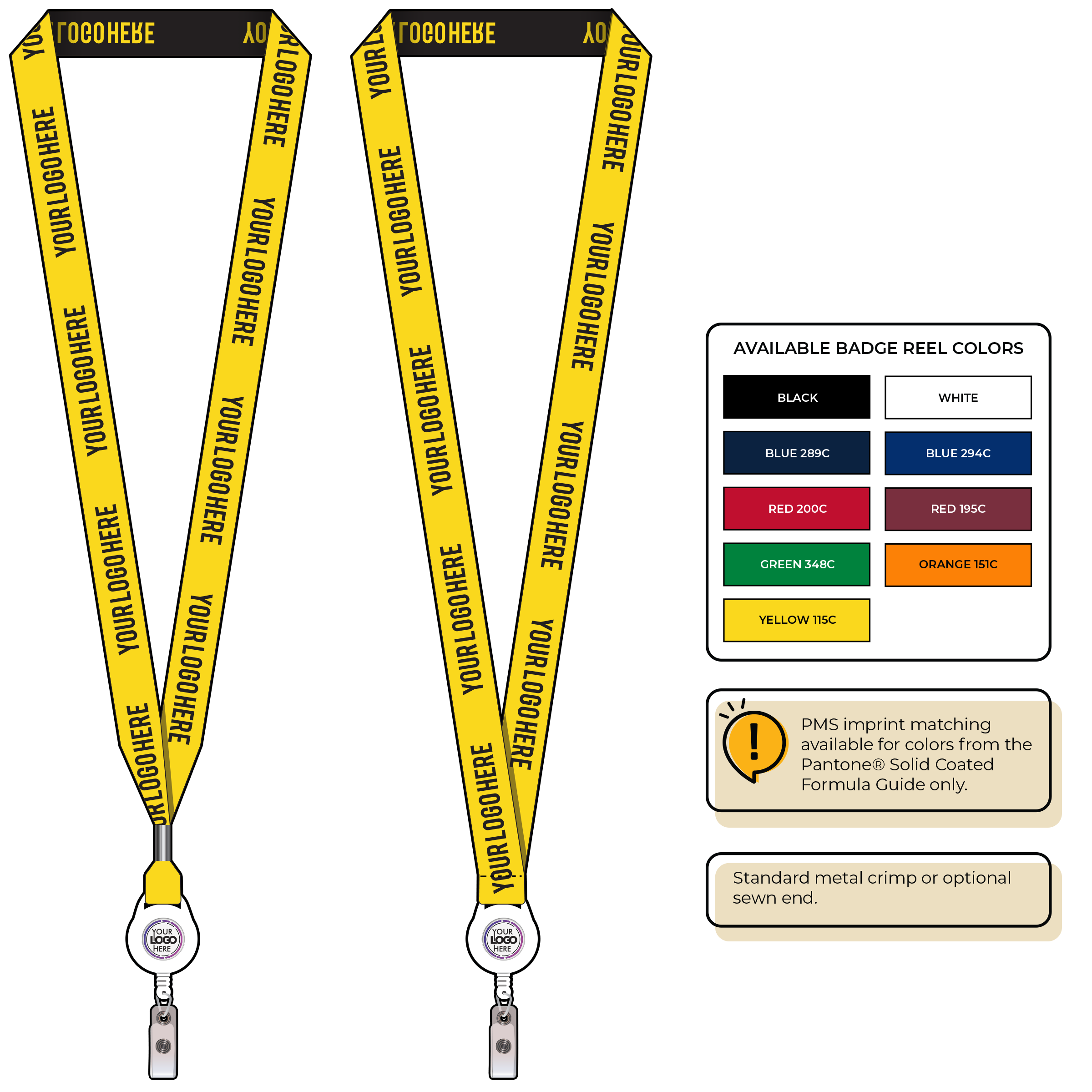 BH0023 | 3/4" Woven Lanyards :: NON-STANDARD END ATTACHMENTS