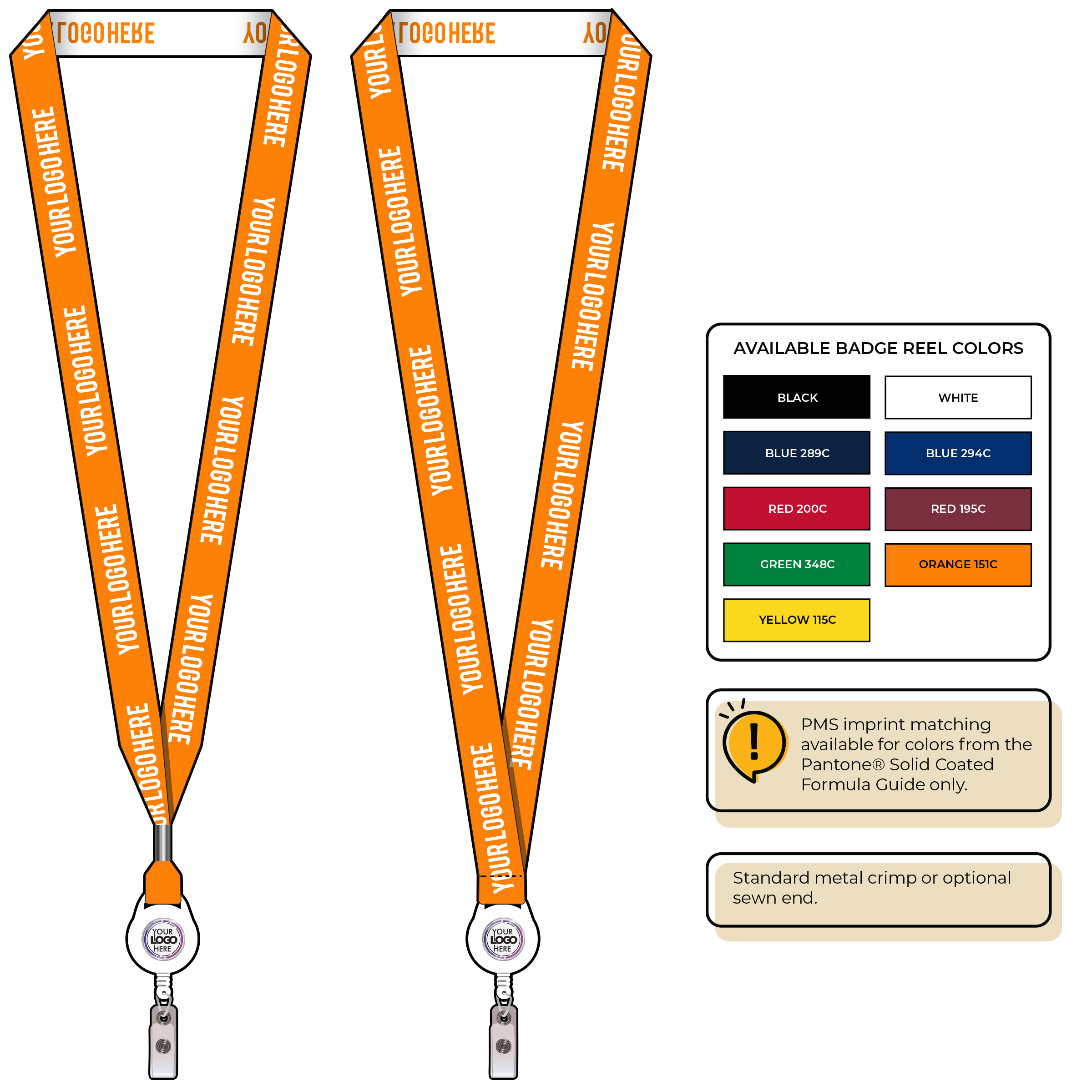 BH0023 | 3/4" Woven Lanyards :: NON-STANDARD END ATTACHMENTS