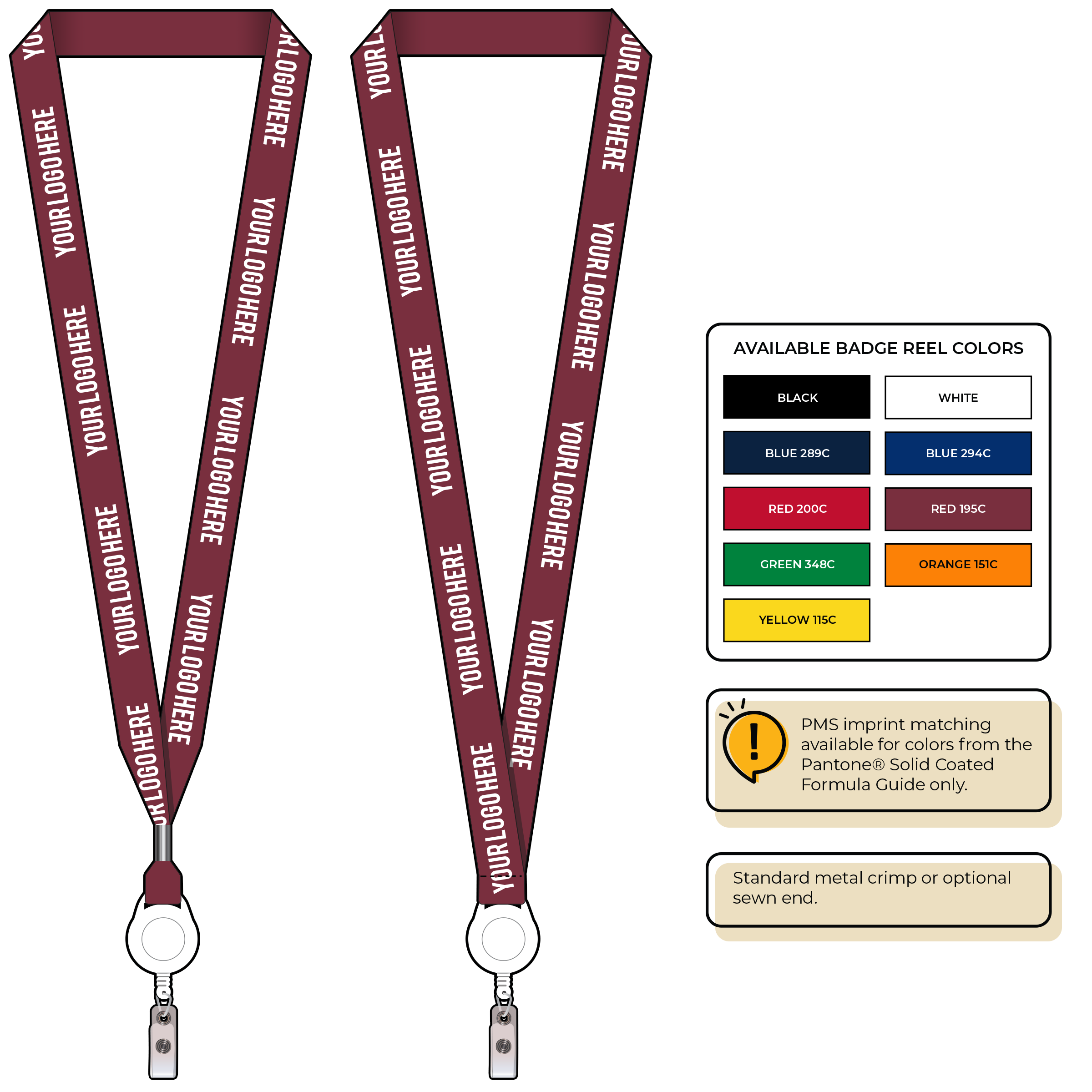 BH0013 | 3/4" MicroWeave Silkscreen Lanyards :: NON-STANDARD END ATTACHMENTS