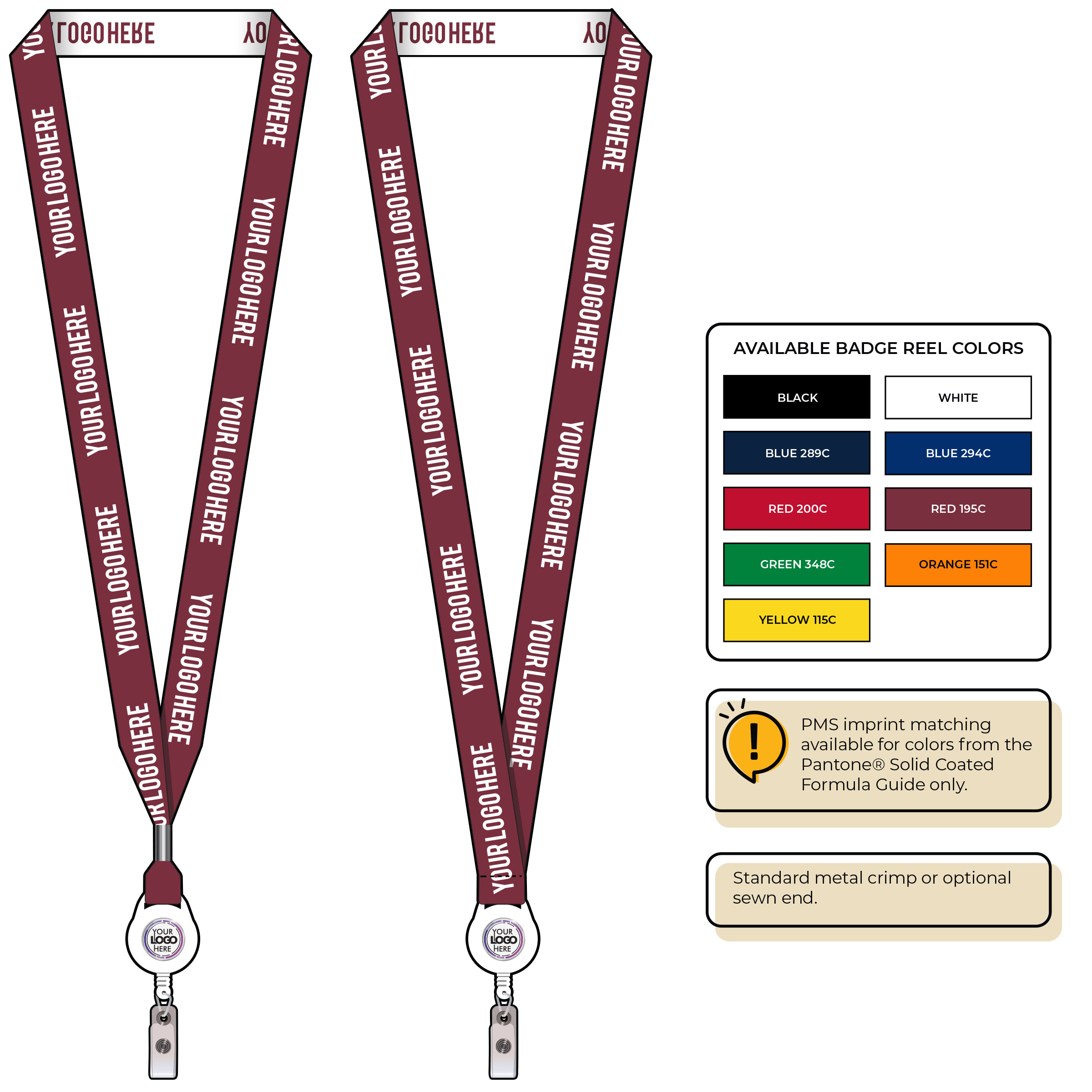 BH0023 | 3/4" Woven Lanyards :: NON-STANDARD END ATTACHMENTS