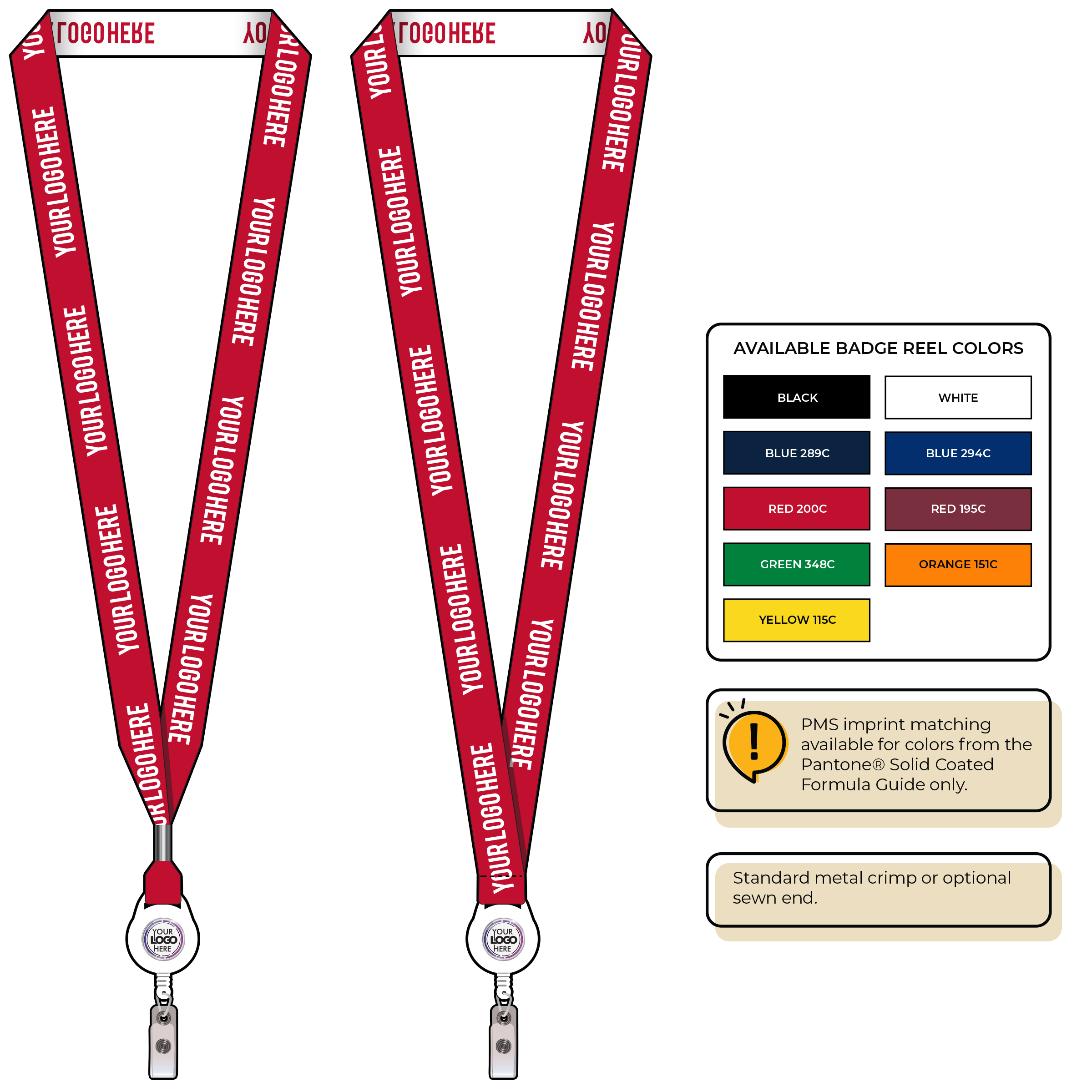 BH0023 | 3/4" Woven Lanyards :: NON-STANDARD END ATTACHMENTS