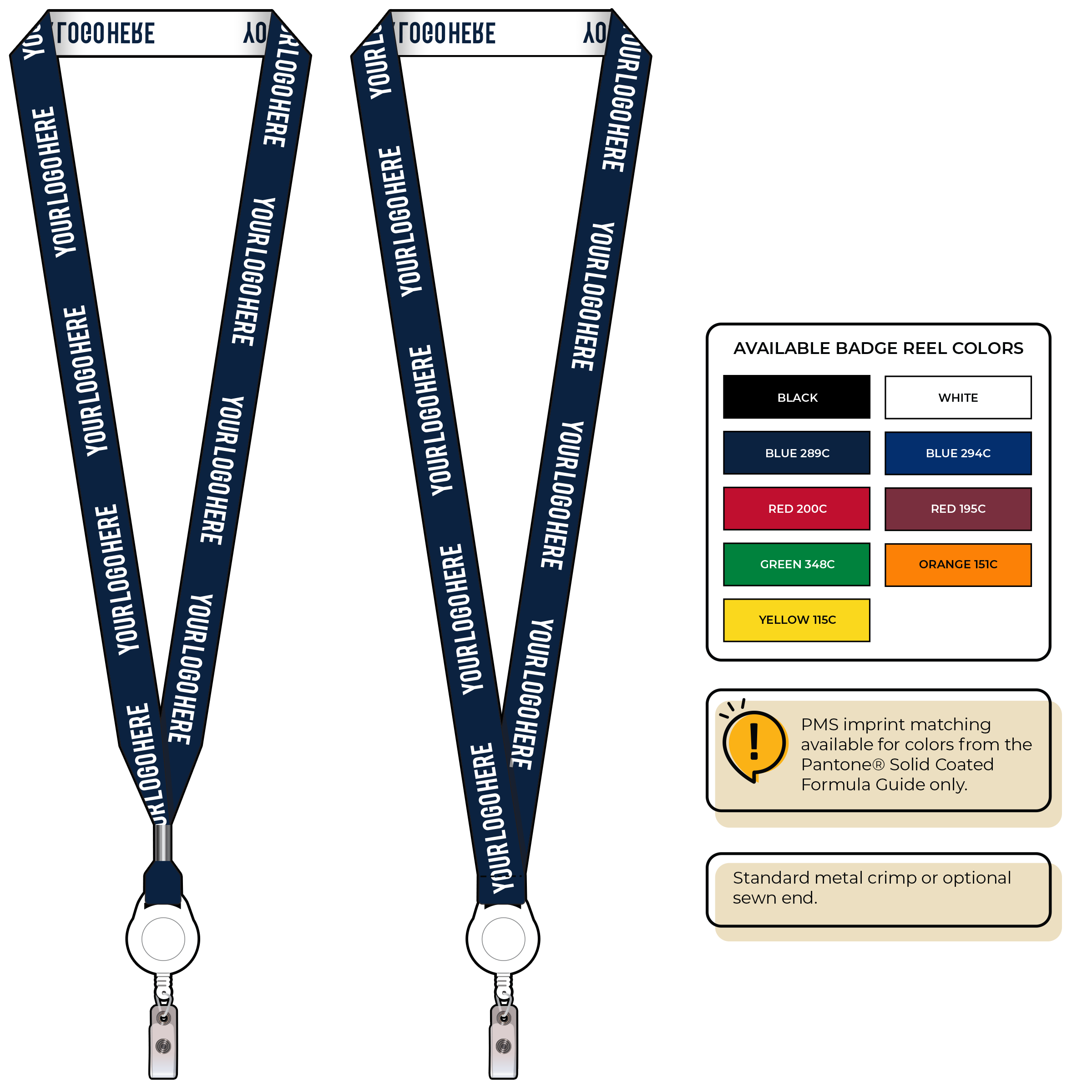 BH0023 | 3/4" Woven Lanyards :: NON-STANDARD END ATTACHMENTS