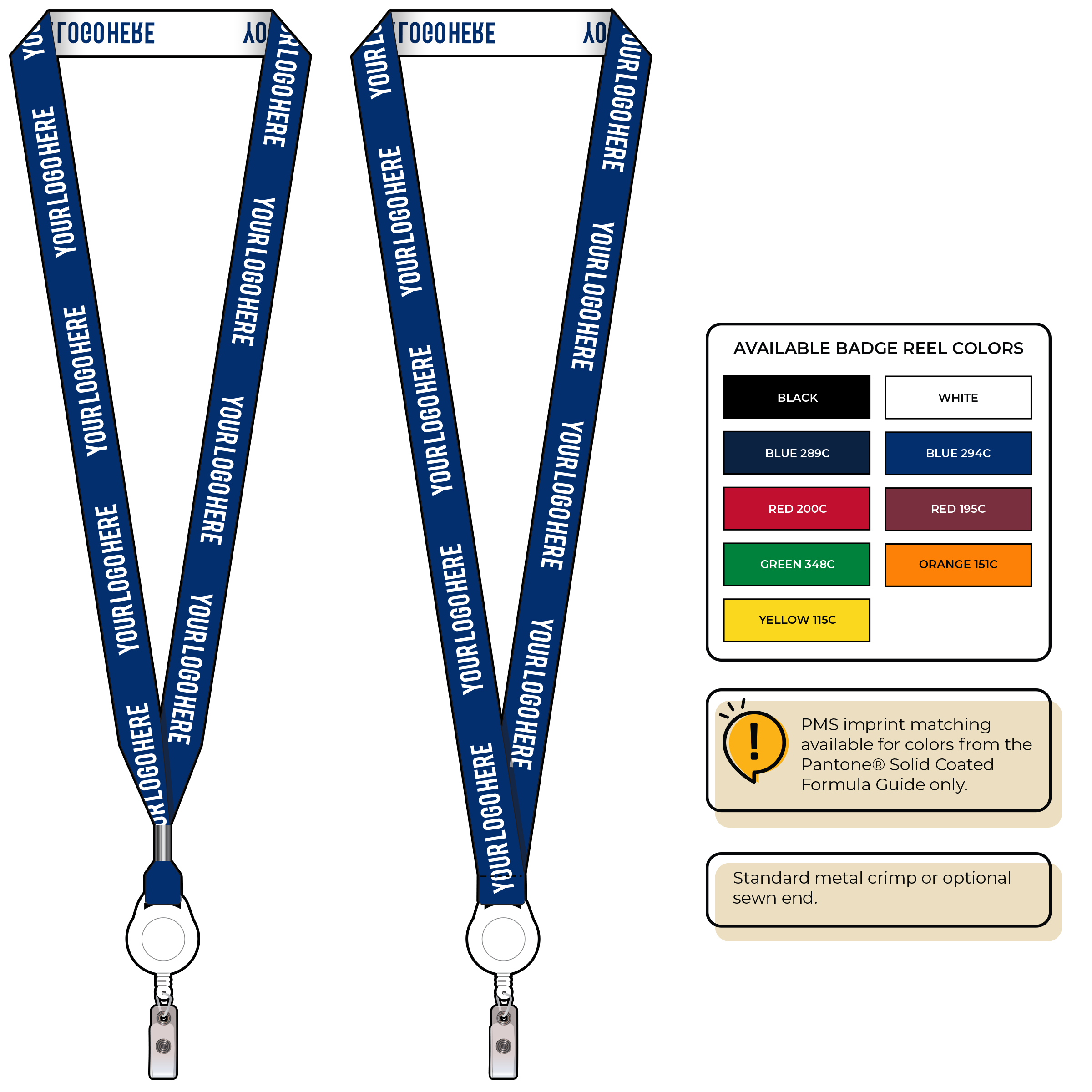BH0023 | 3/4" Woven Lanyards :: NON-STANDARD END ATTACHMENTS