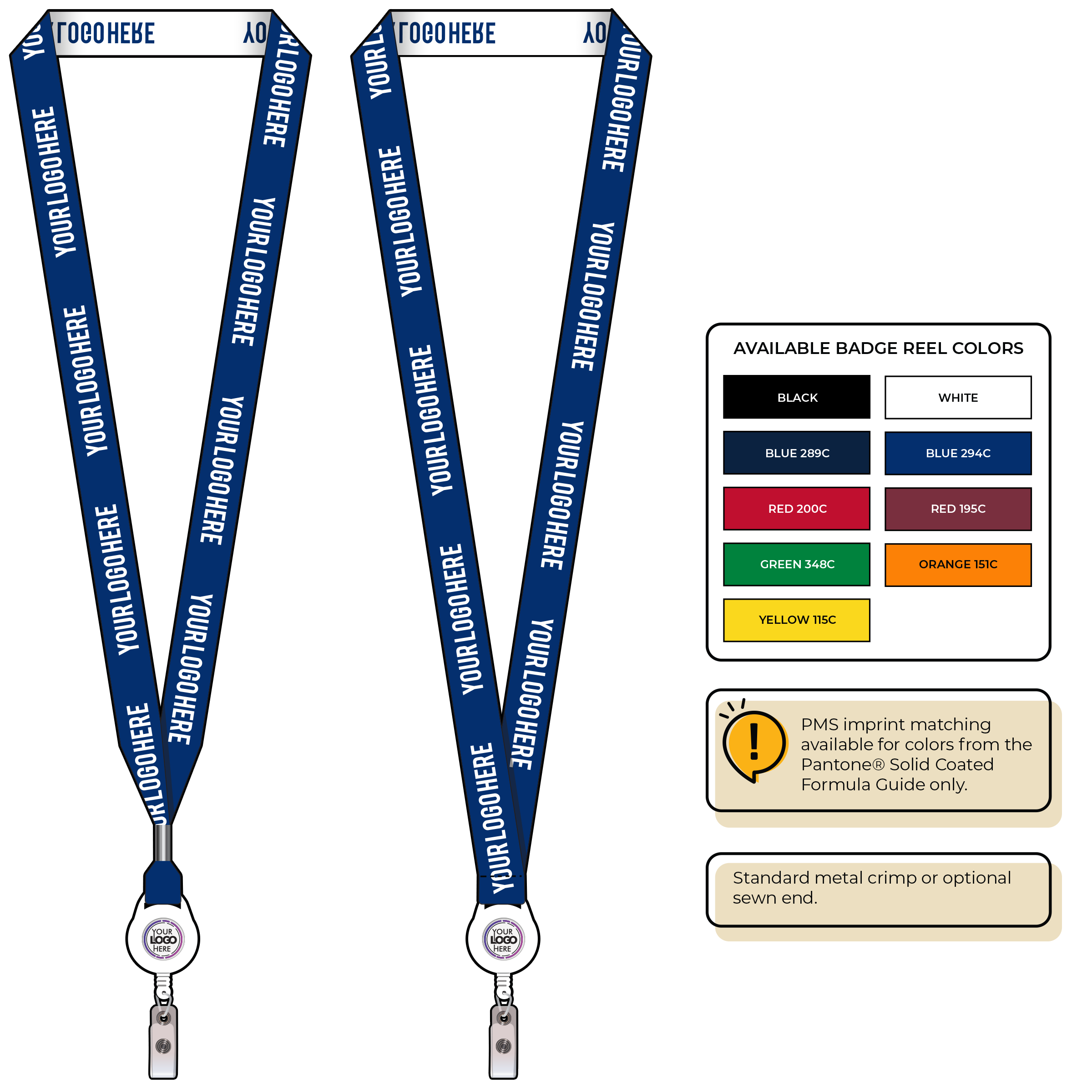 BH0023 | 3/4" Woven Lanyards :: NON-STANDARD END ATTACHMENTS
