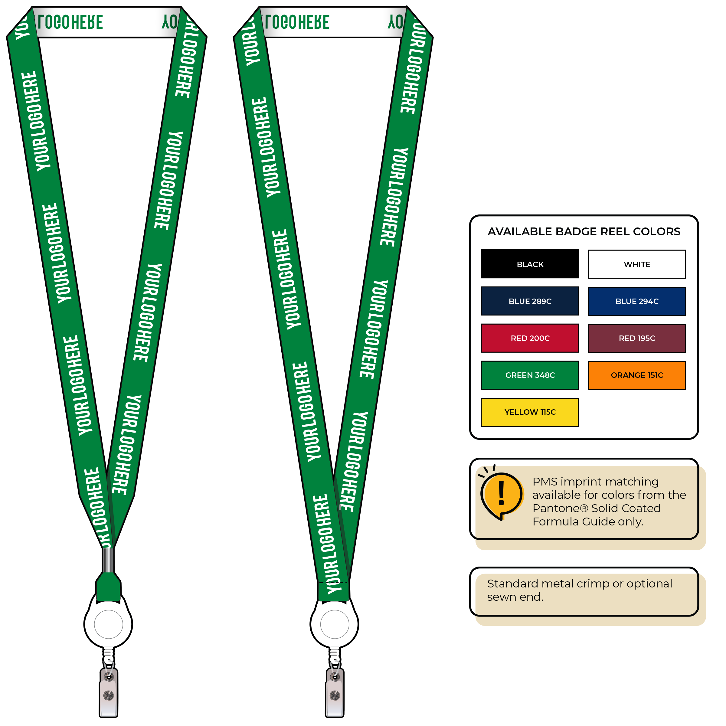 BH0023 | 3/4" Woven Lanyards :: NON-STANDARD END ATTACHMENTS