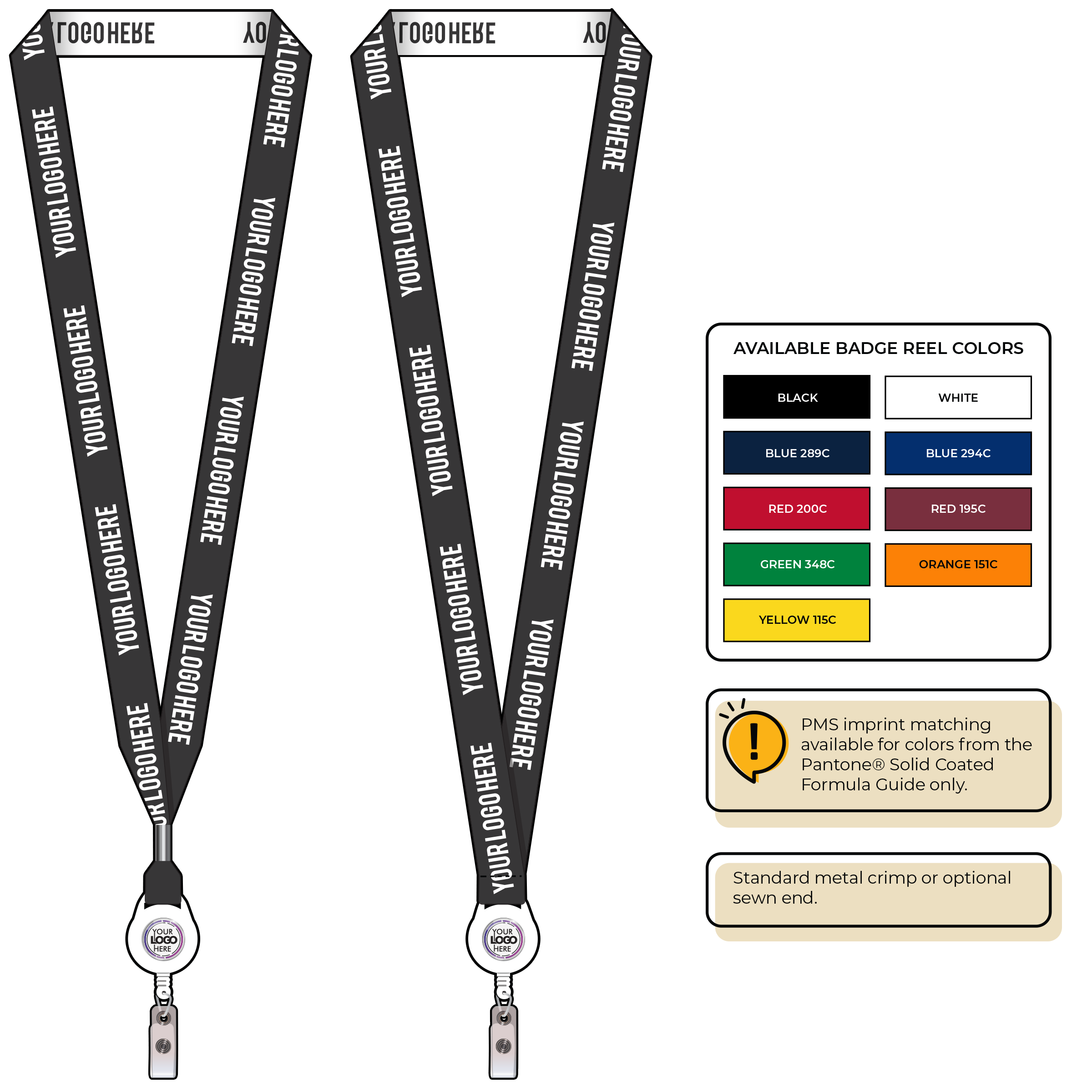 BH0023 | 3/4" Woven Lanyards :: NON-STANDARD END ATTACHMENTS
