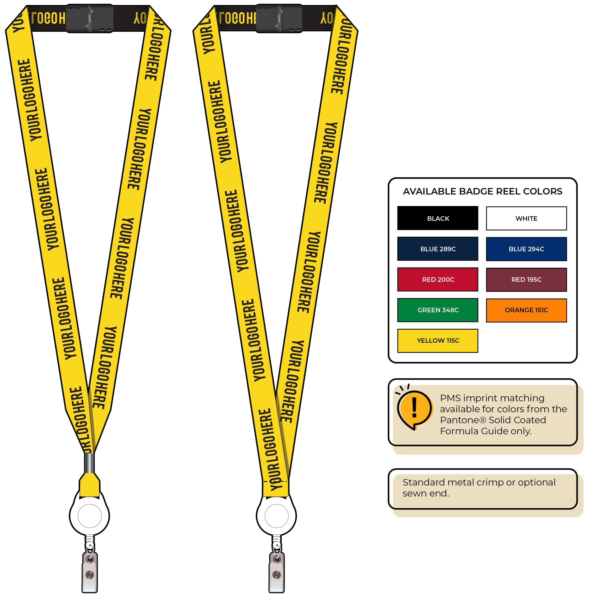 BH0023 | 3/4" Woven Lanyards :: NON-STANDARD END ATTACHMENTS