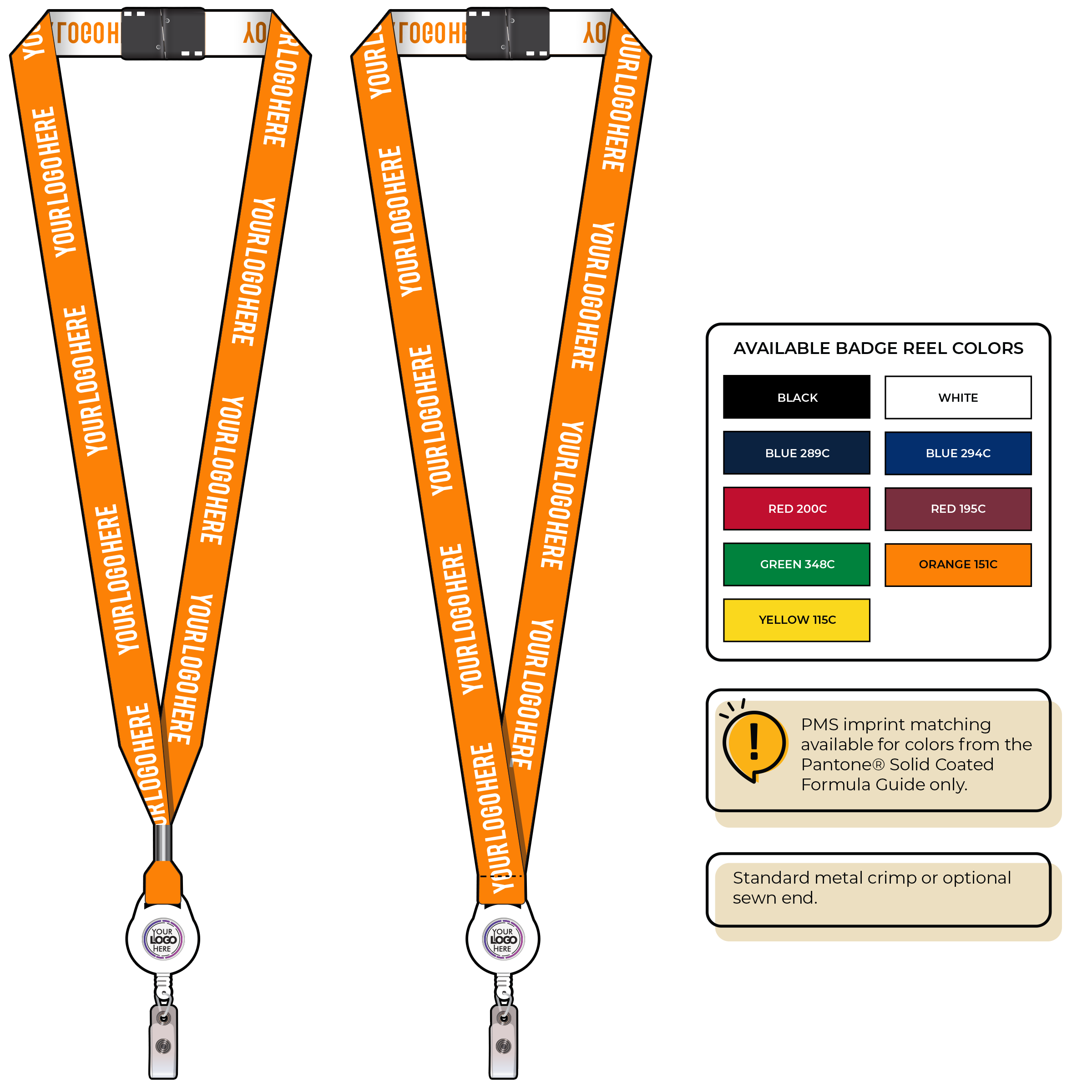 BH0023 | 3/4" Woven Lanyards :: NON-STANDARD END ATTACHMENTS