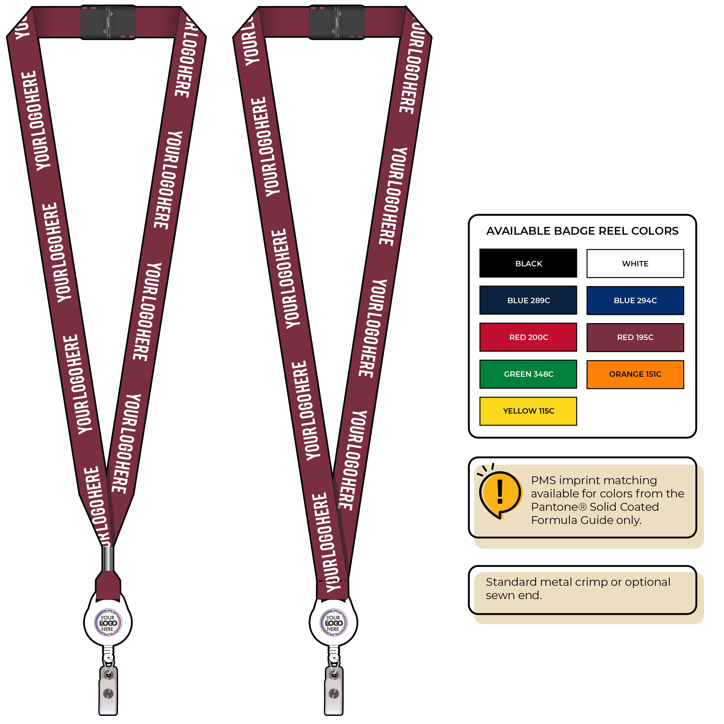 BH0013 | 3/4" MicroWeave Silkscreen Lanyards :: NON-STANDARD END ATTACHMENTS