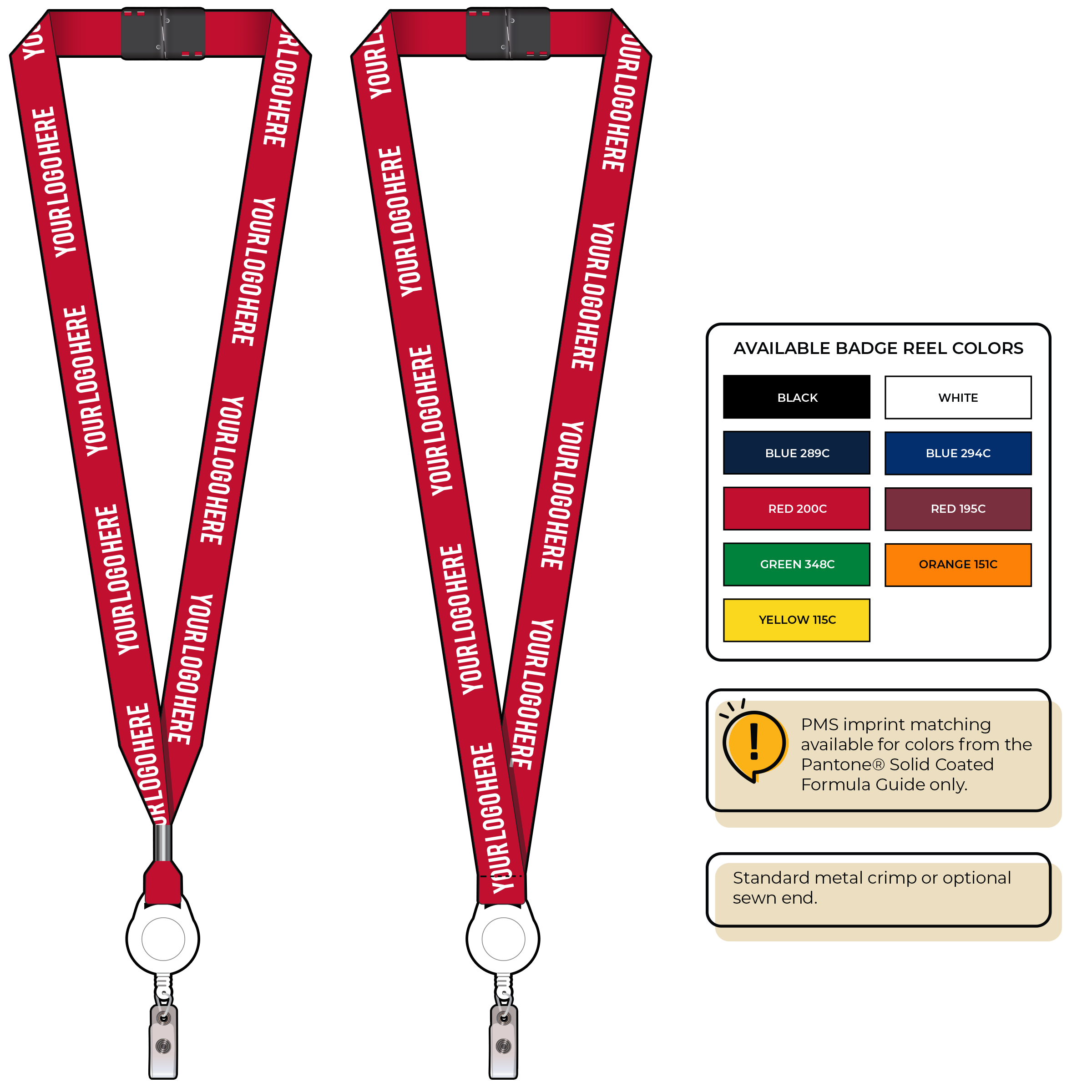 BH0013 | 3/4" MicroWeave Silkscreen Lanyards :: NON-STANDARD END ATTACHMENTS