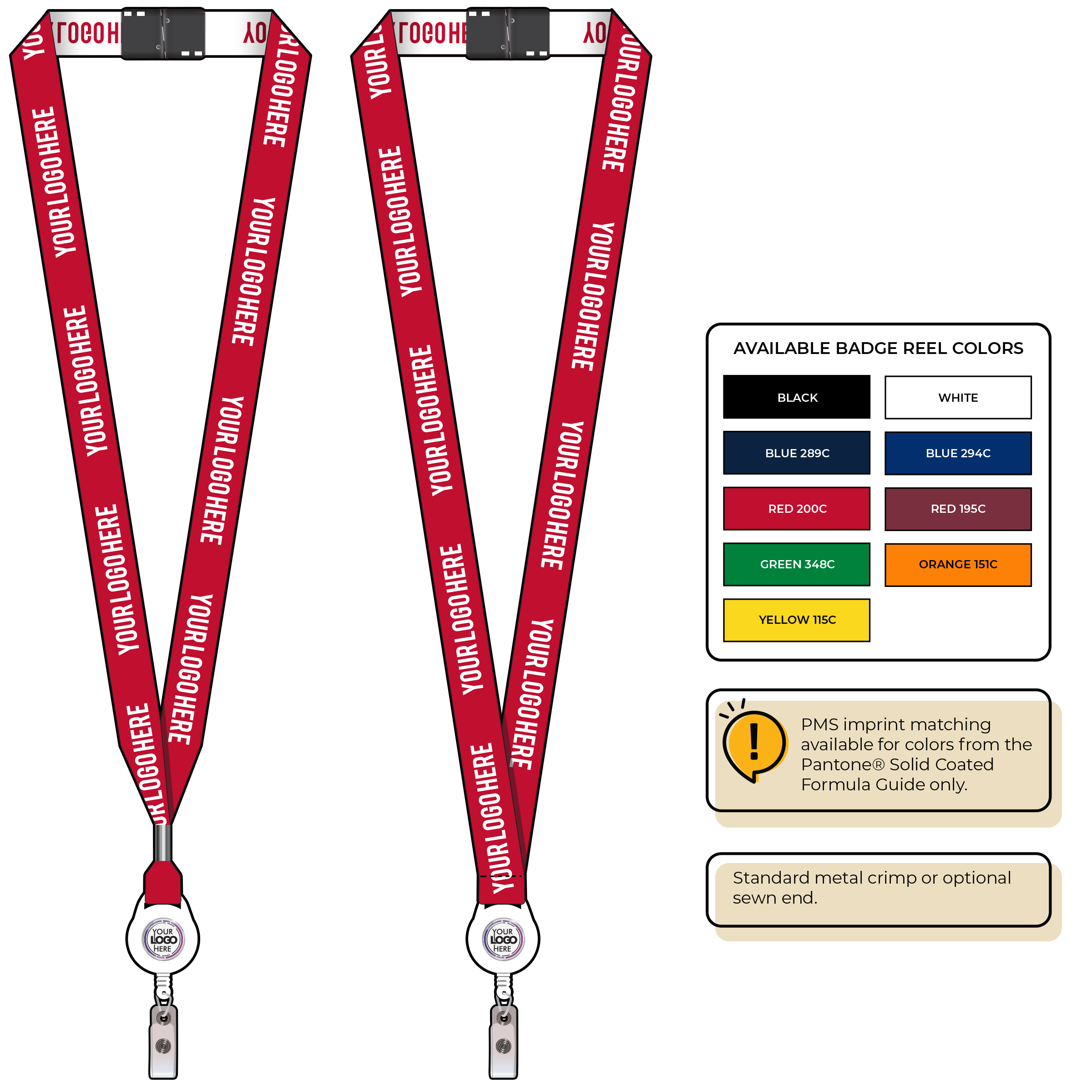 BH0023 | 3/4" Woven Lanyards :: NON-STANDARD END ATTACHMENTS