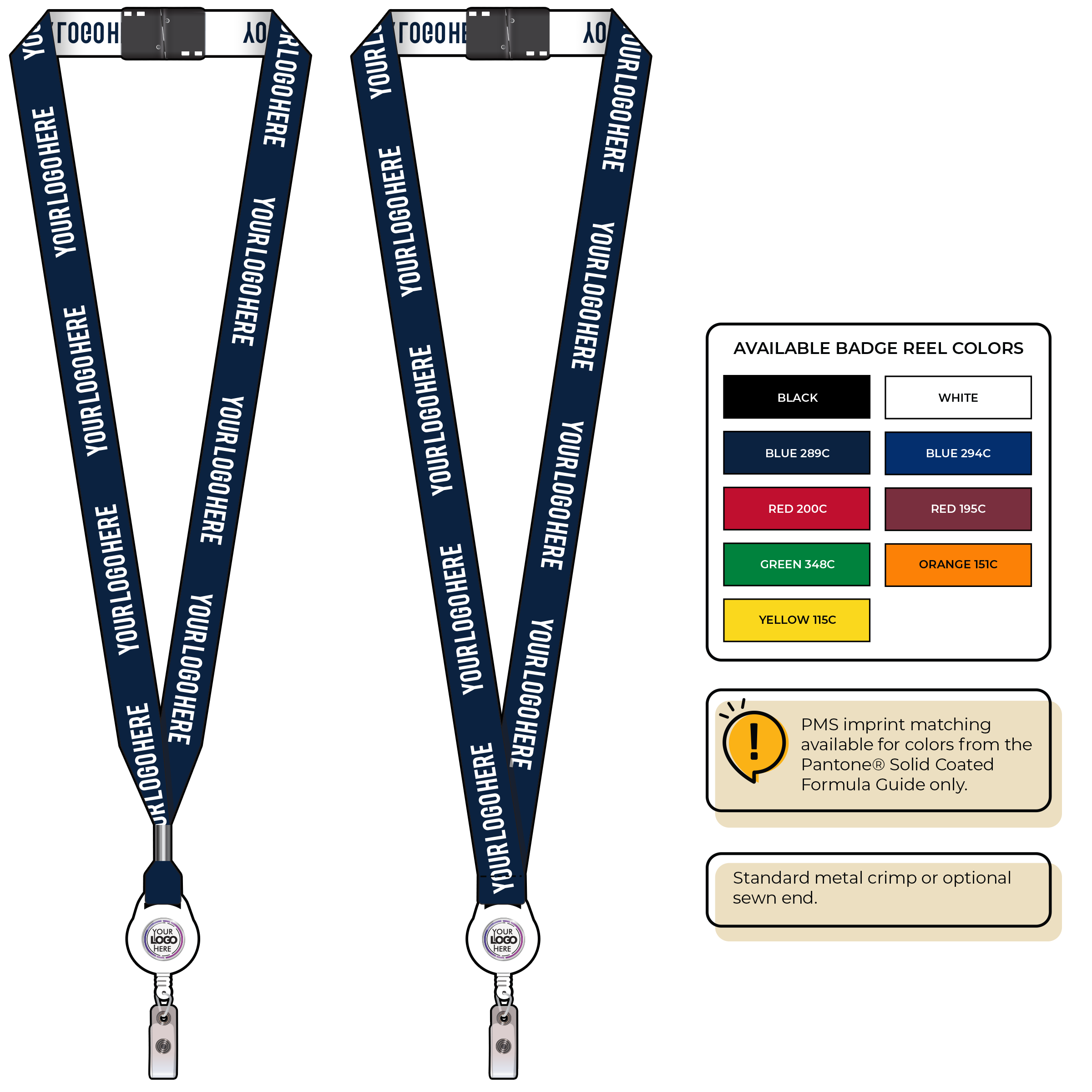 BH0023 | 3/4" Woven Lanyards :: NON-STANDARD END ATTACHMENTS