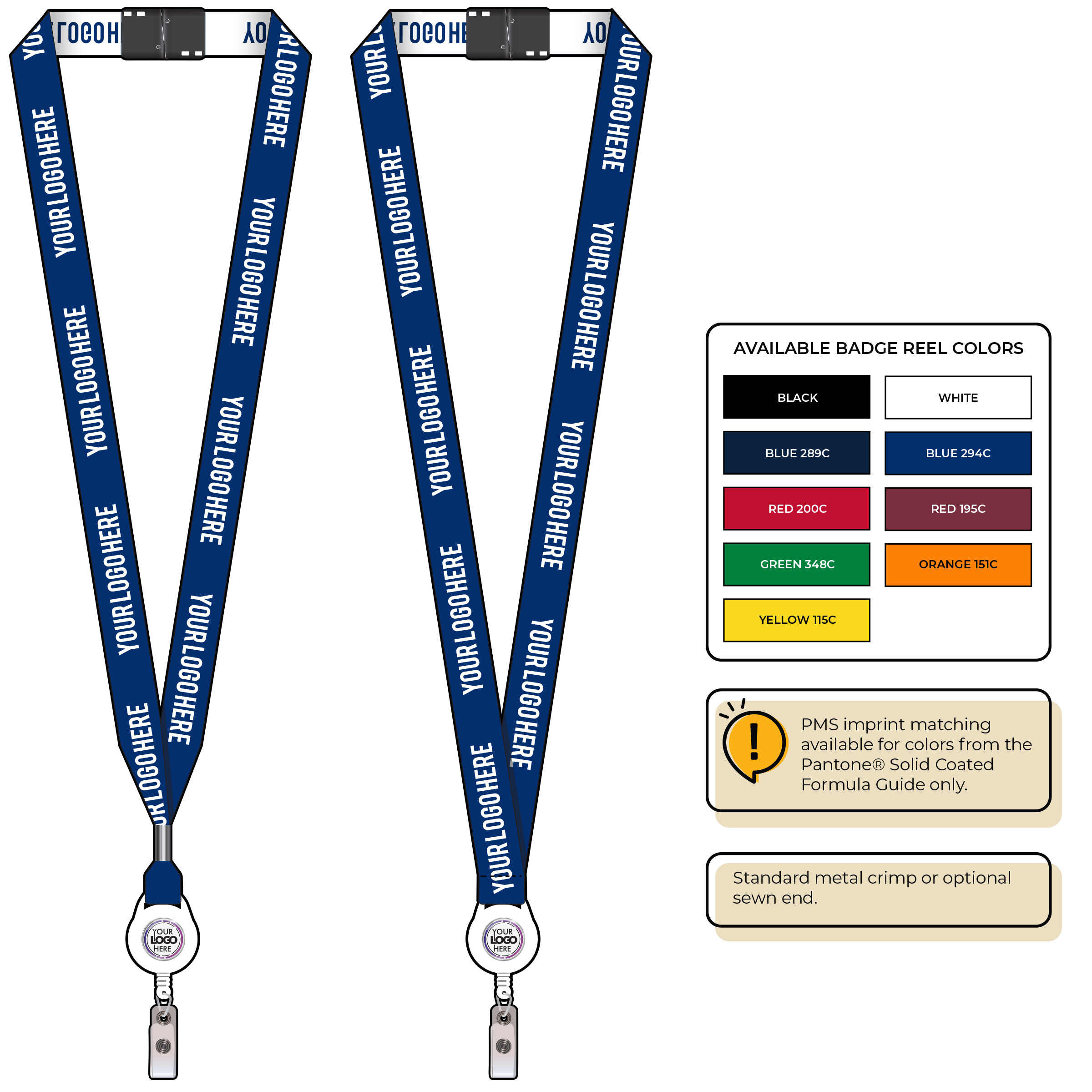 BH0023 | 3/4" Woven Lanyards :: NON-STANDARD END ATTACHMENTS