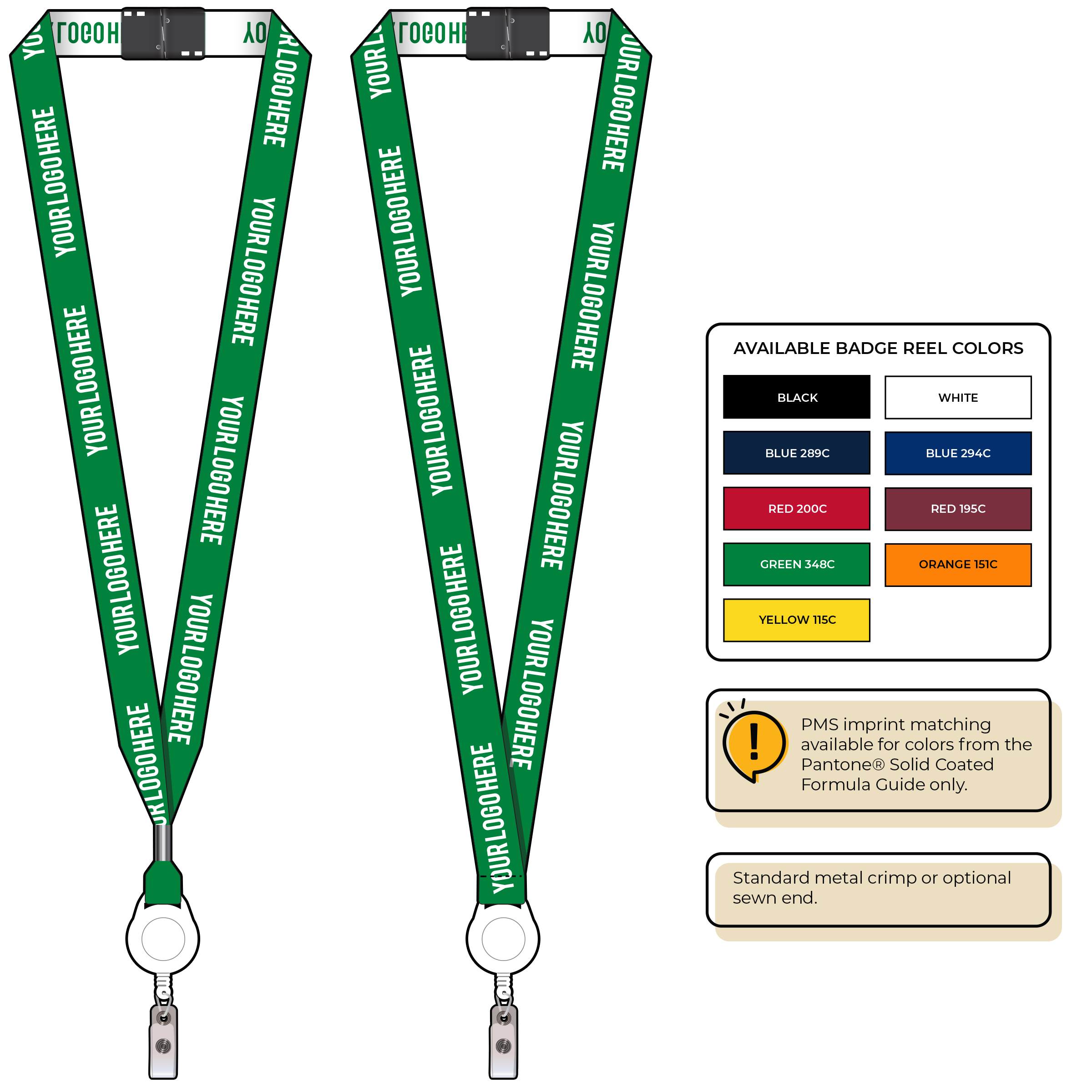 BH0023 | 3/4" Woven Lanyards :: NON-STANDARD END ATTACHMENTS