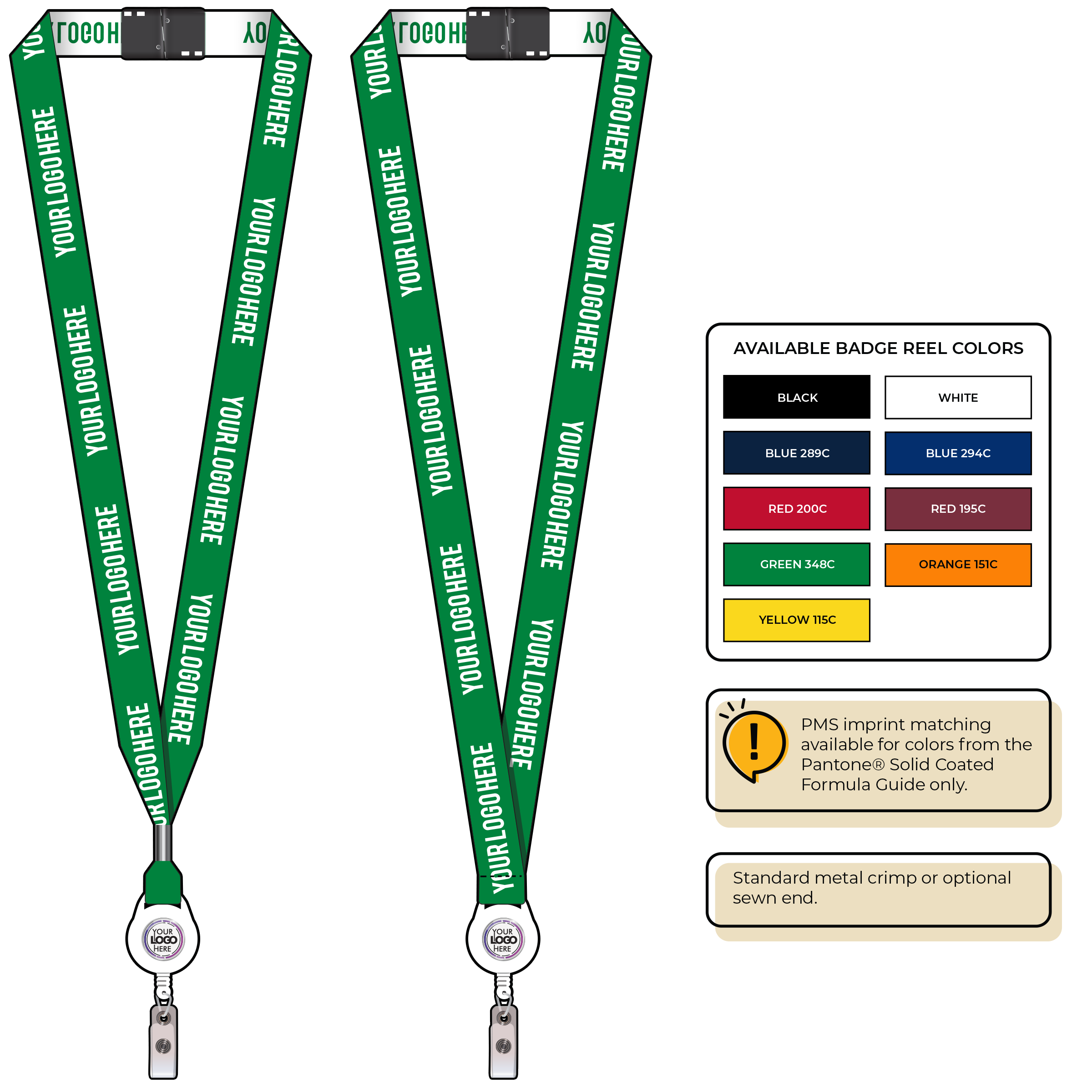 BH0023 | 3/4" Woven Lanyards :: NON-STANDARD END ATTACHMENTS