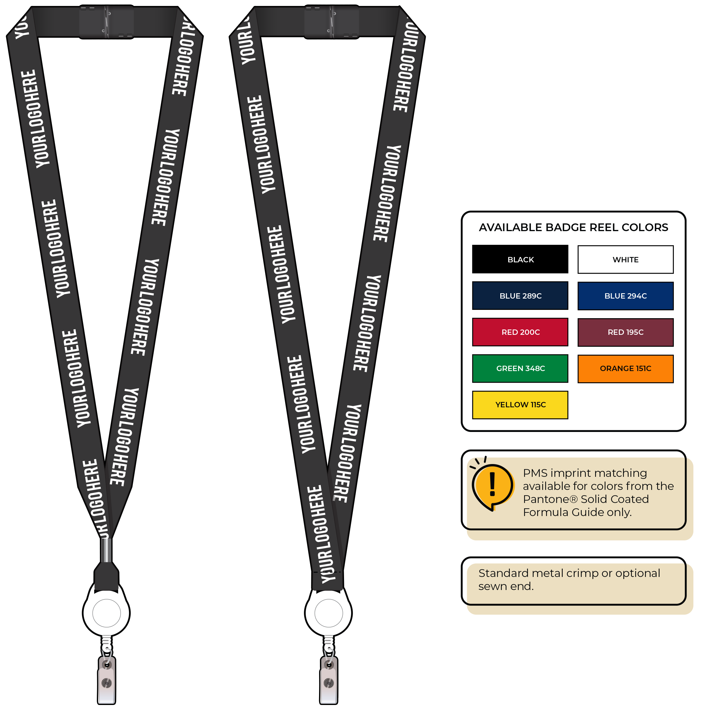 BH0013 | 3/4" MicroWeave Silkscreen Lanyards :: NON-STANDARD END ATTACHMENTS