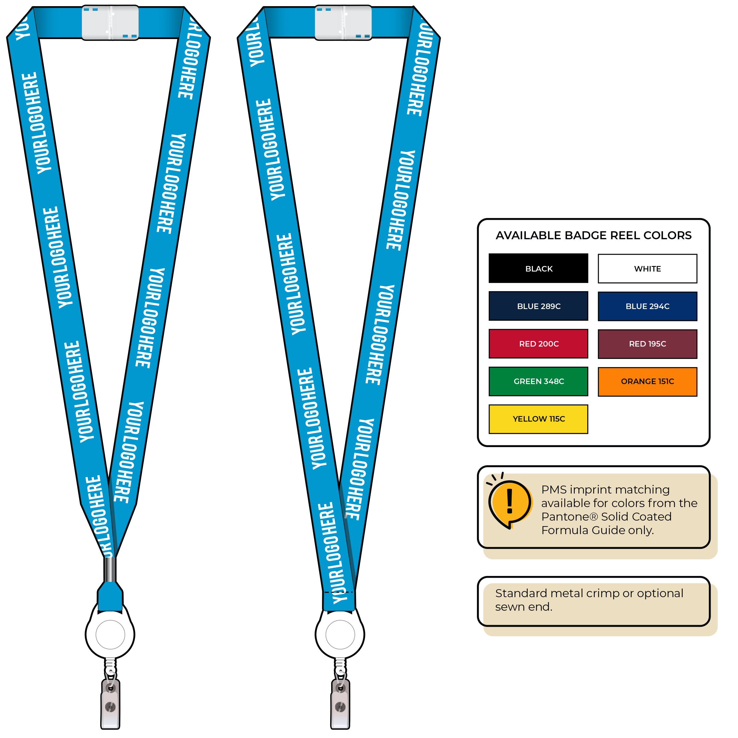BHN013 | 3/4" Neon MicroWeave Silkscreen Lanyards :: NON-STANDARD END ATTACHMENTS