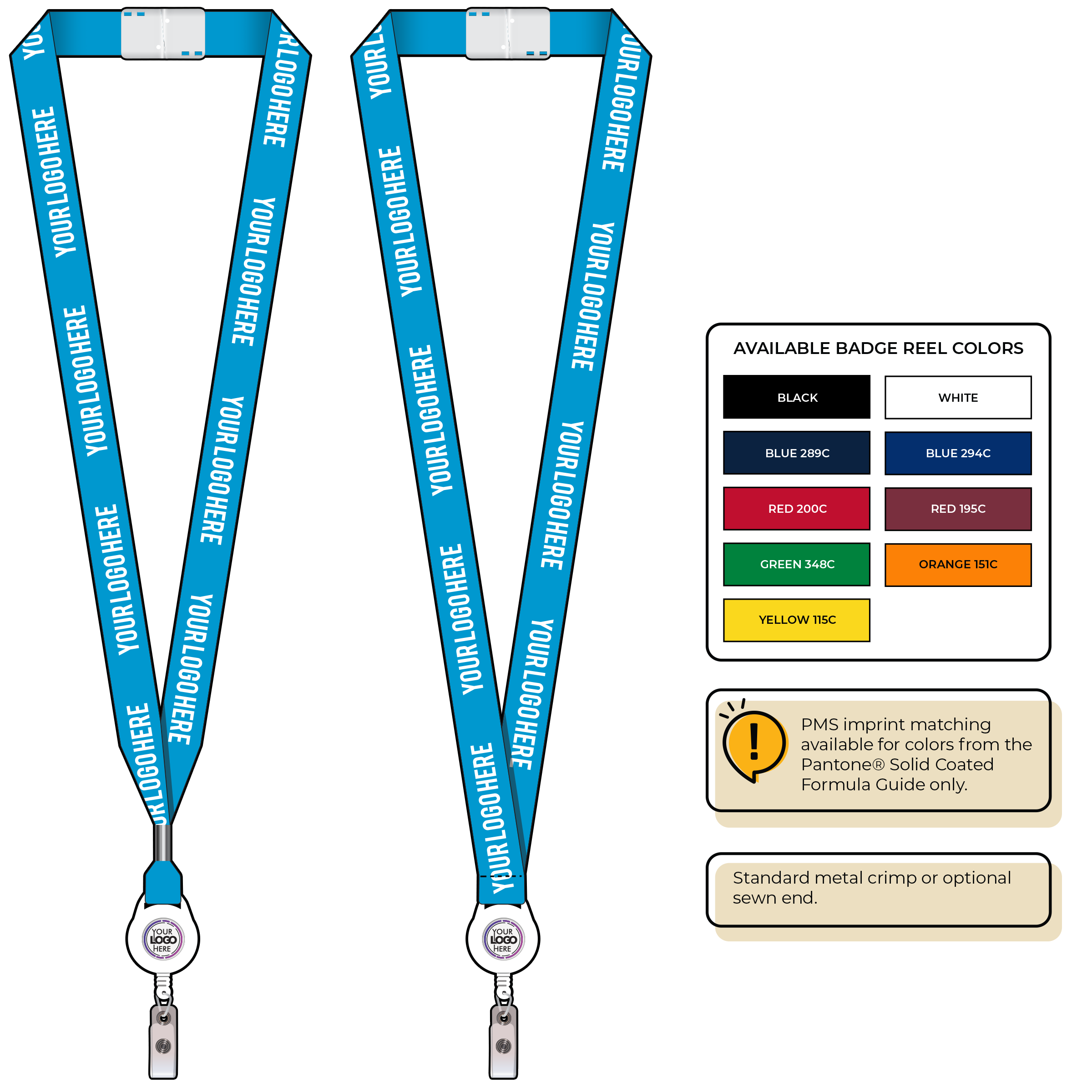 BHN013 | 3/4" Neon MicroWeave Silkscreen Lanyards :: NON-STANDARD END ATTACHMENTS
